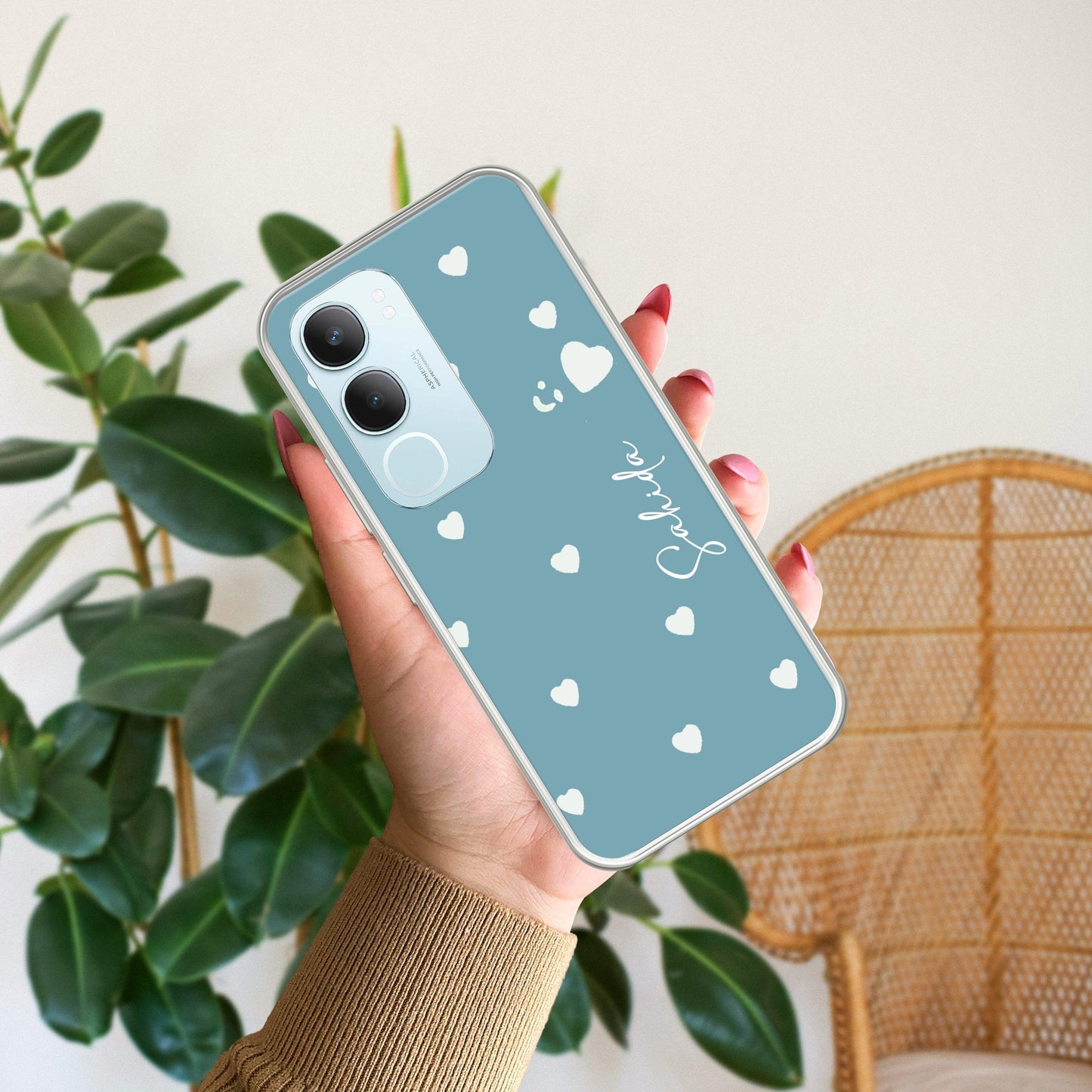 Be Loved Customize Transparent Silicon Case Sky Blue For Vivo