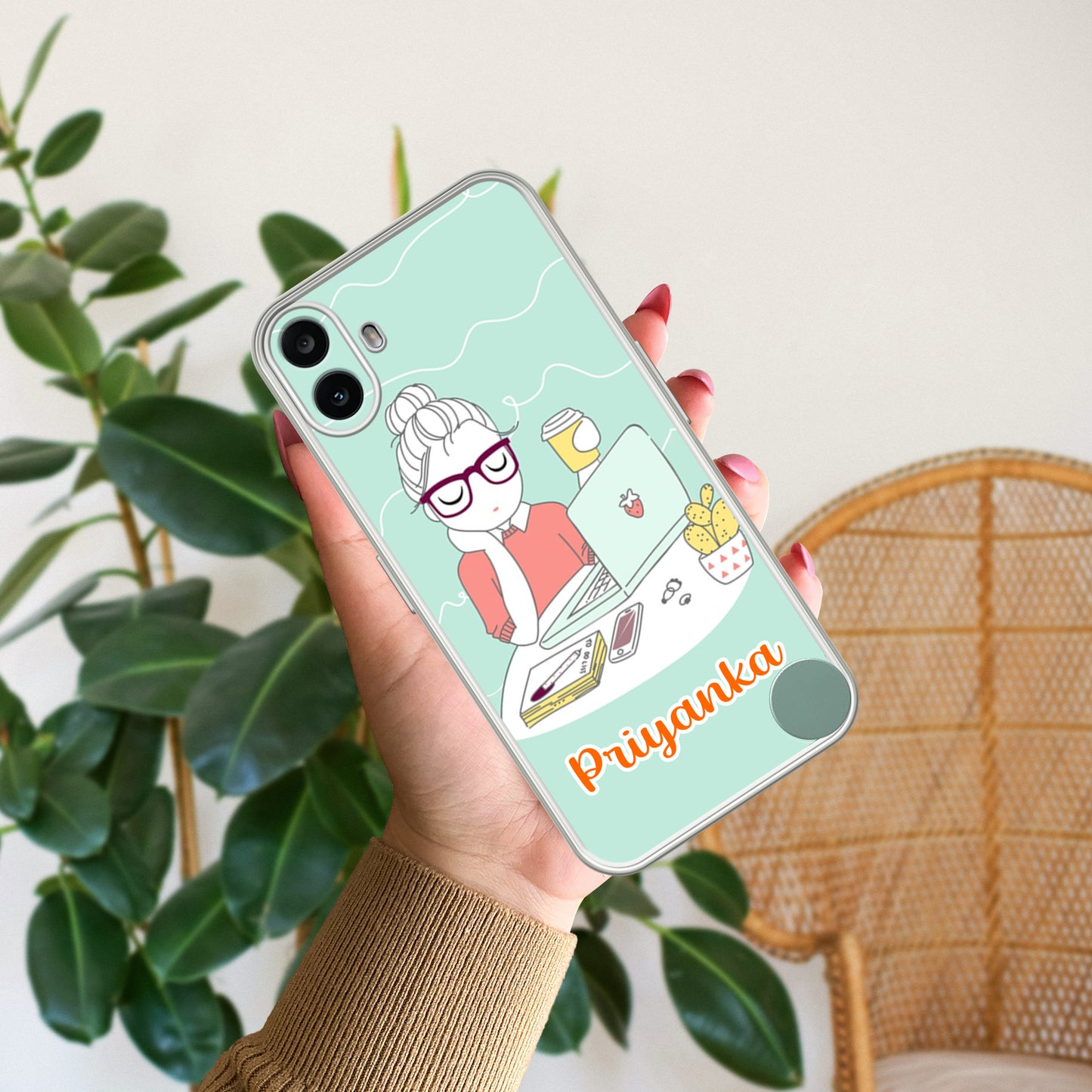 Creator Girl Customize Transparent Silicon Case For Nothing