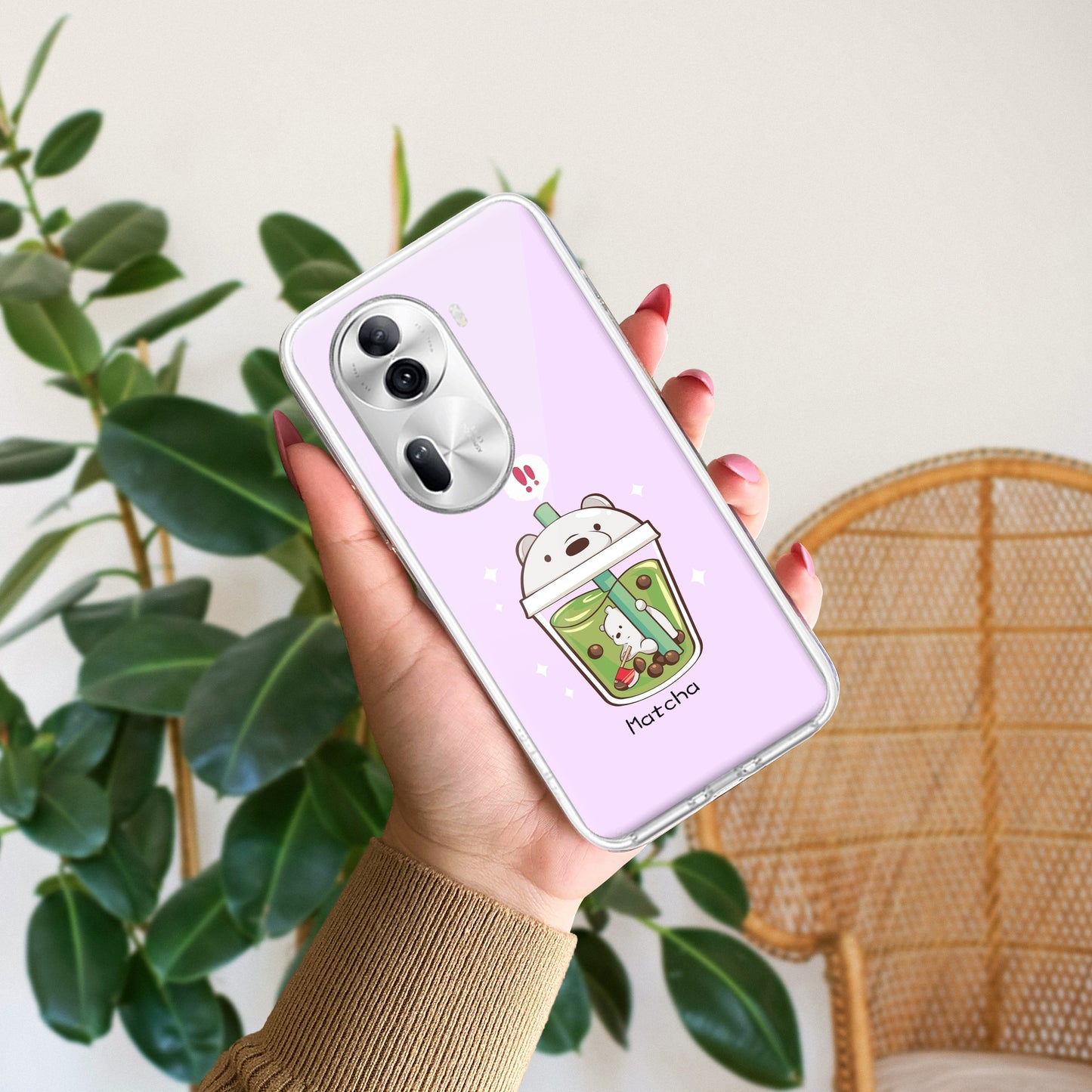 Cartoon Matcha Tea We Bare Bears Silicon Case For Oppo