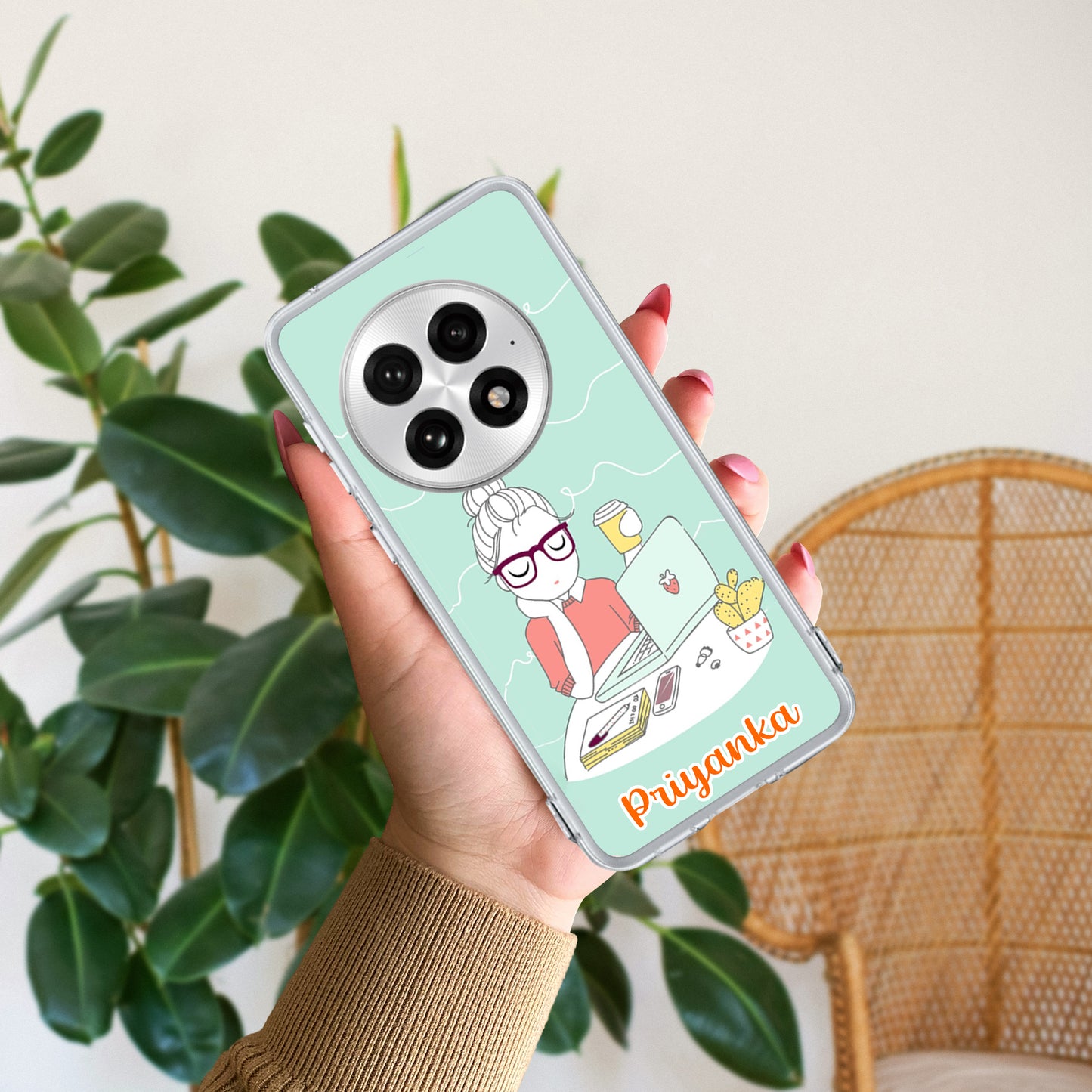 Creator Girl Customize Transparent Silicon Case For OnePlus