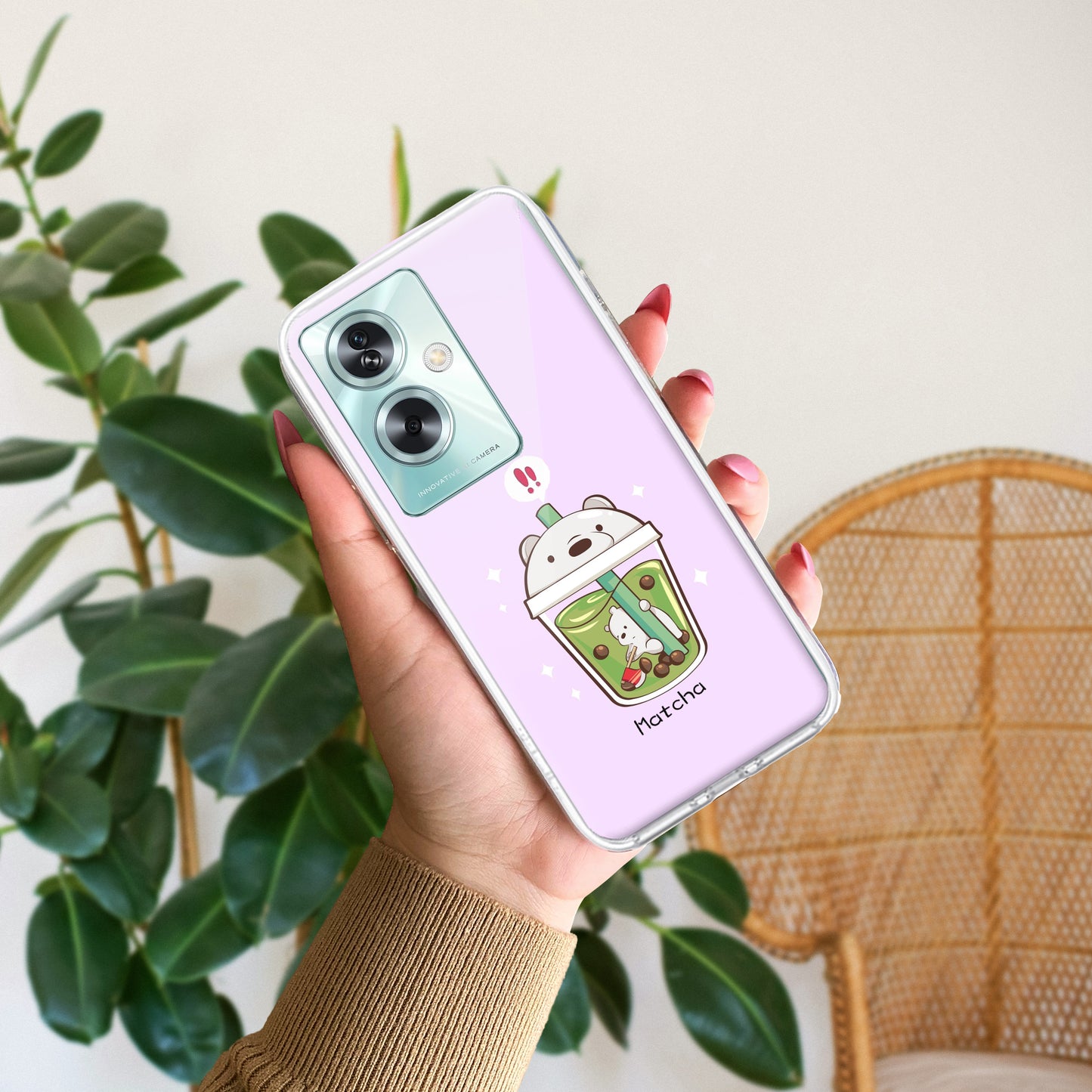 Cartoon Matcha Tea We Bare Bears Silicon Case For Oppo