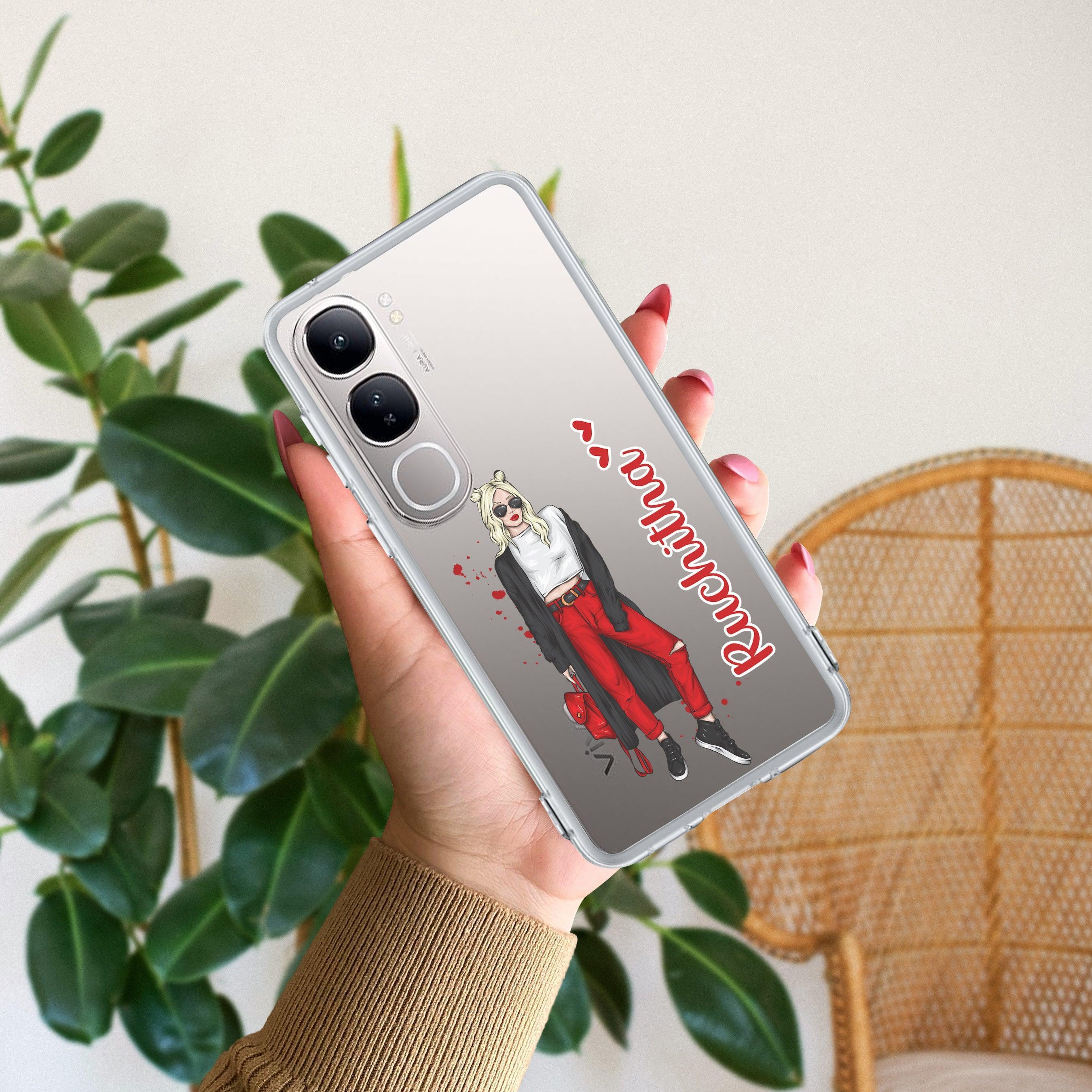 Attitude Girl Customize Transparent Silicon Case For Vivo V21 5G