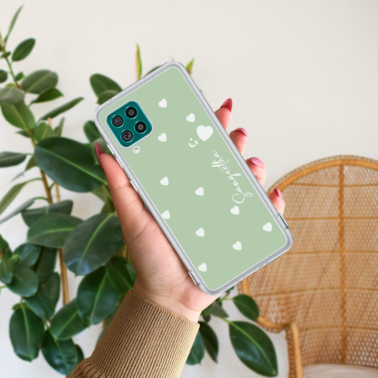 Be Loved Customize Transparent Silicon Case Mint Green For Samsung