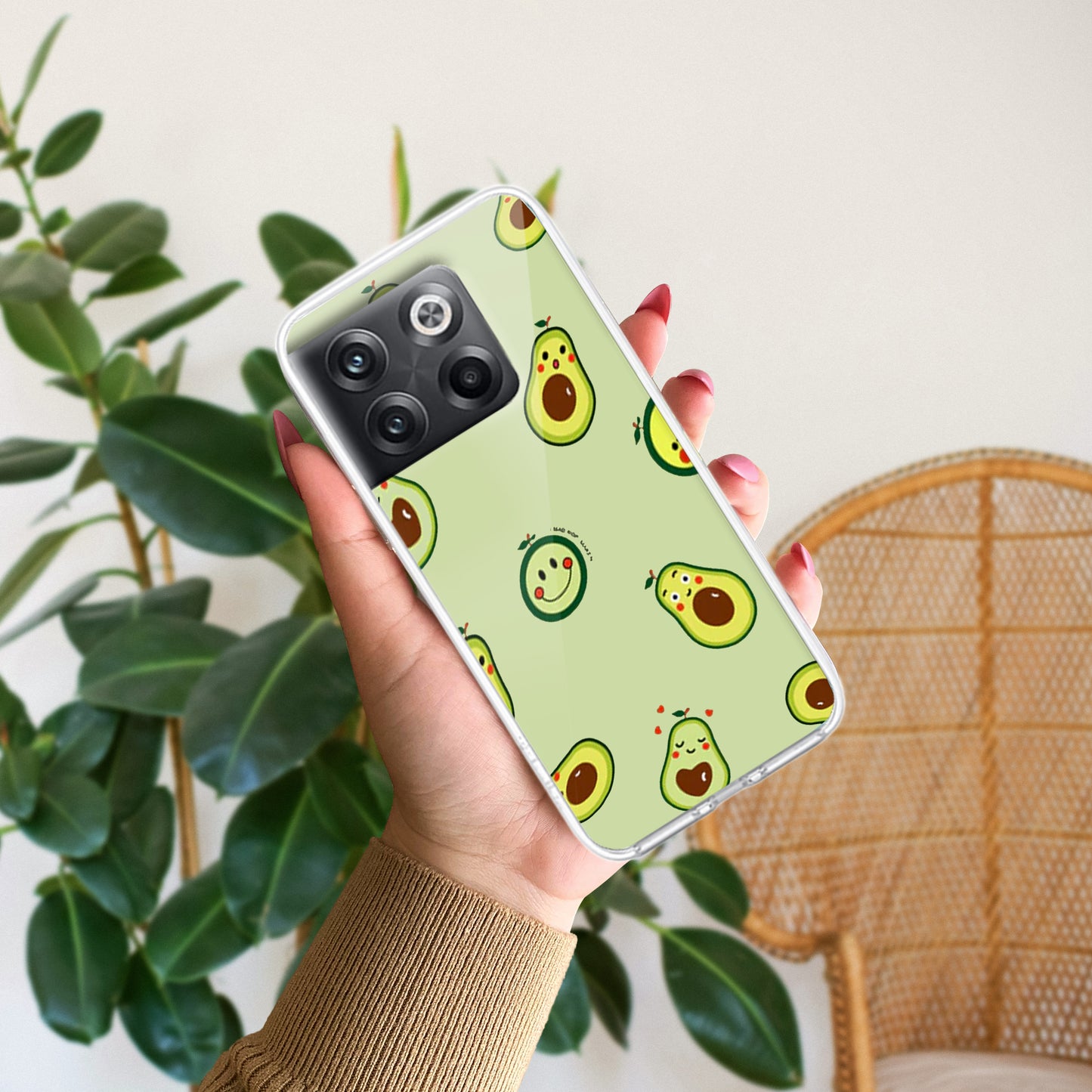 Cute Avocado Customize Transparent Silicon Case For OnePlus