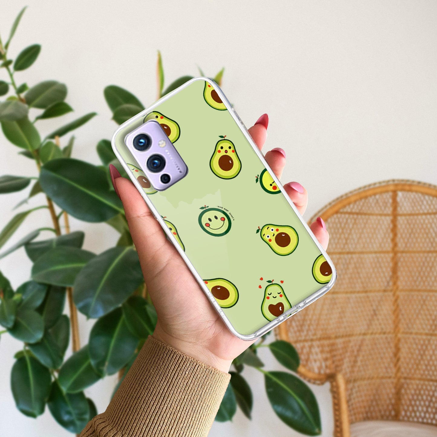 Cute Avocado Customize Transparent Silicon Case For OnePlus