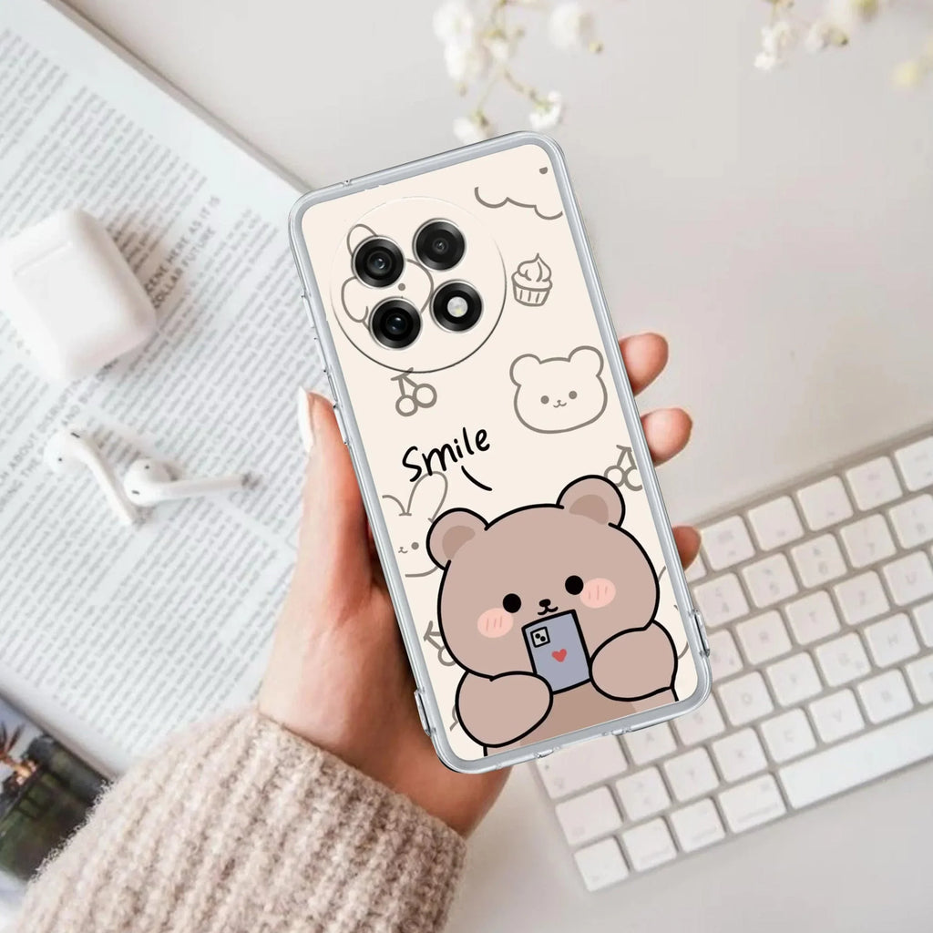 Cute Bear Transparent Silicon Case For OnePlus Nord CE 2 Lite