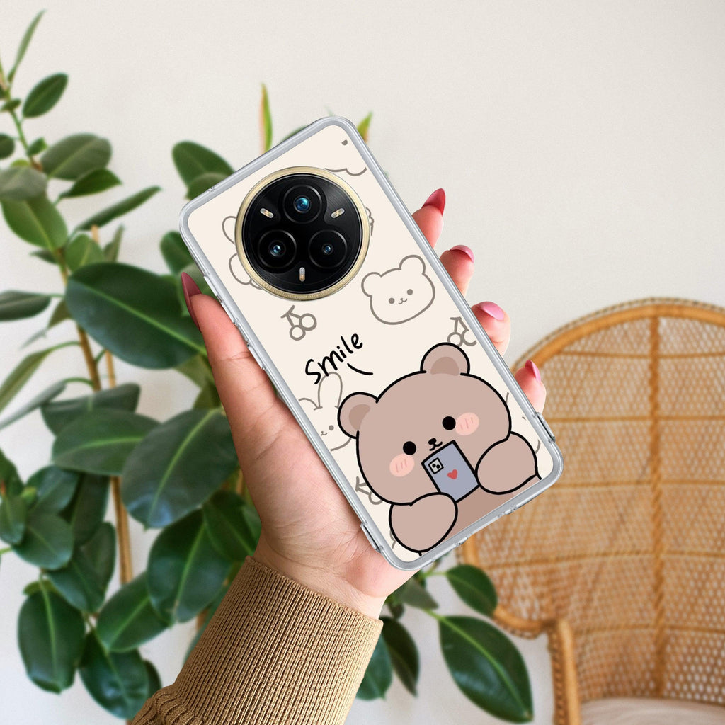 Cute Bear Transparent Silicon Case For Realme/Narzo - ShopOnCliQ