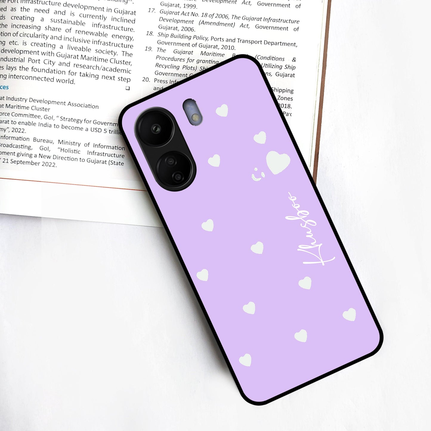 Be Loved Glossy Customized  Metal Case Cover Purple For Redmi