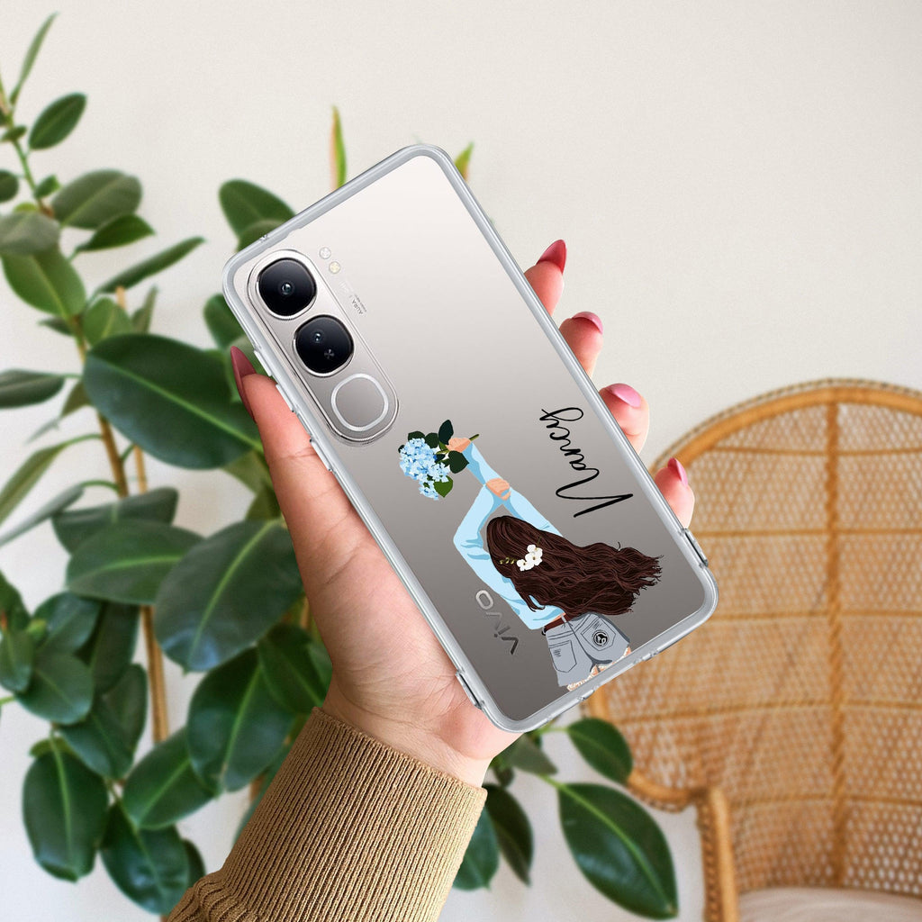 Flower Fusion Customize Transparent Silicon Case For Vivo V21 5G