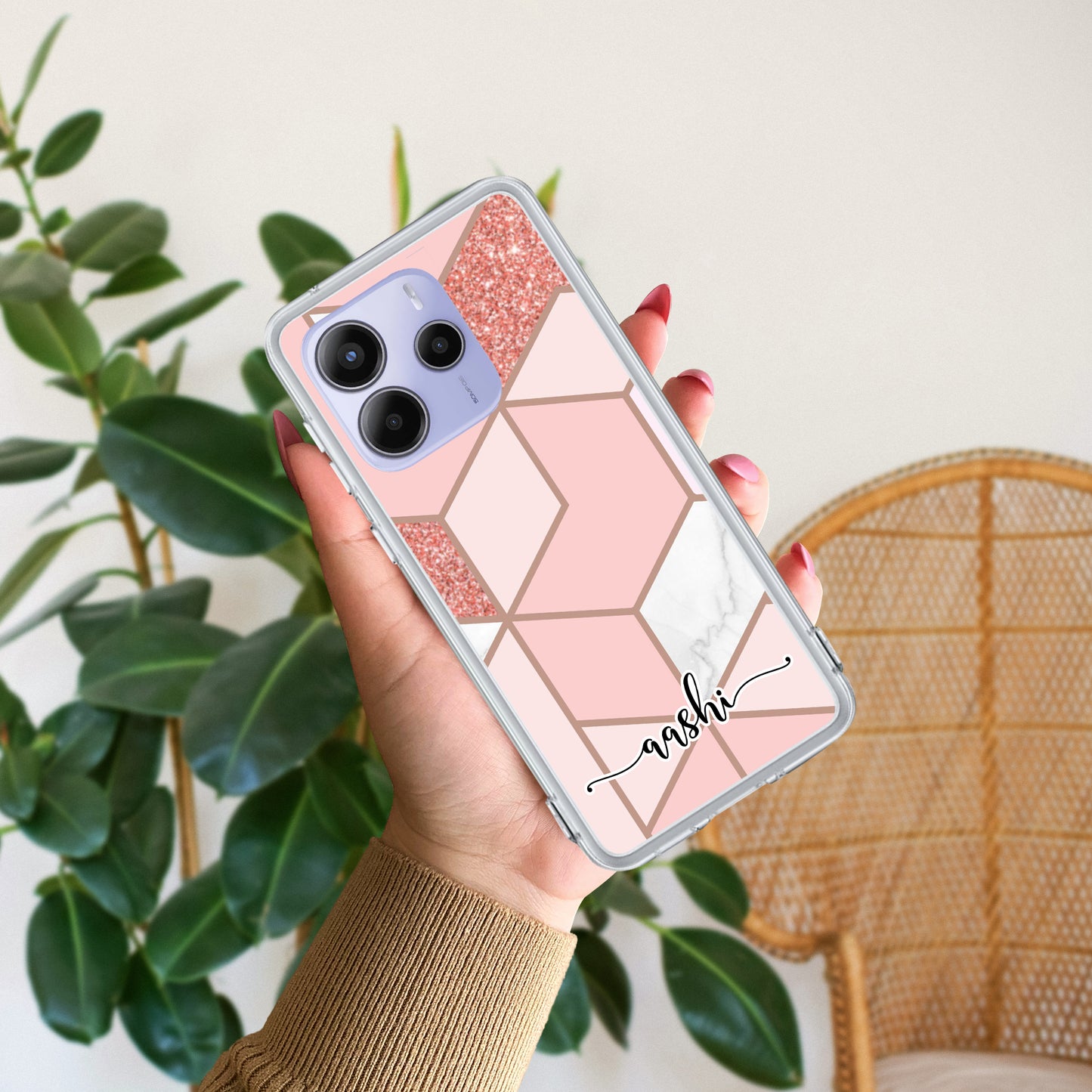 Marble Pink Customize Transparent Silicon Case For Redmi/Xiaomi