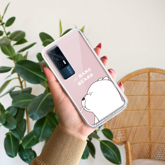 We Bare Bears Transparent Silicon Case Pink For iQOO