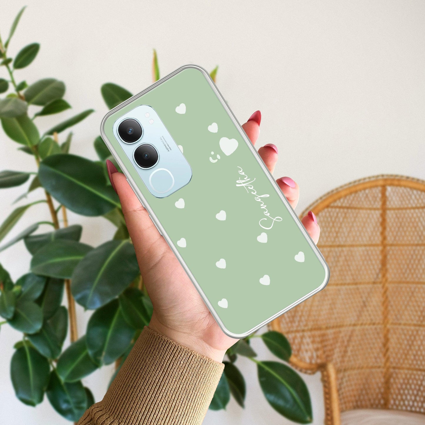 Be Loved Customize Transparent Silicon Case Mint Green For Vivo