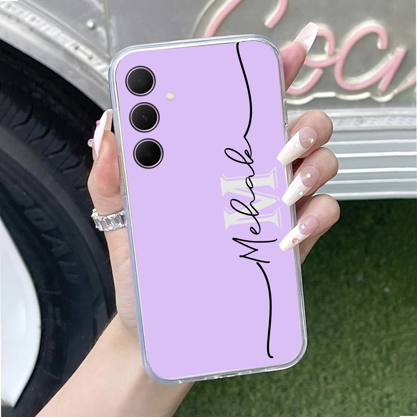 Personalized Initials Lavender Silicon Case For Samsung