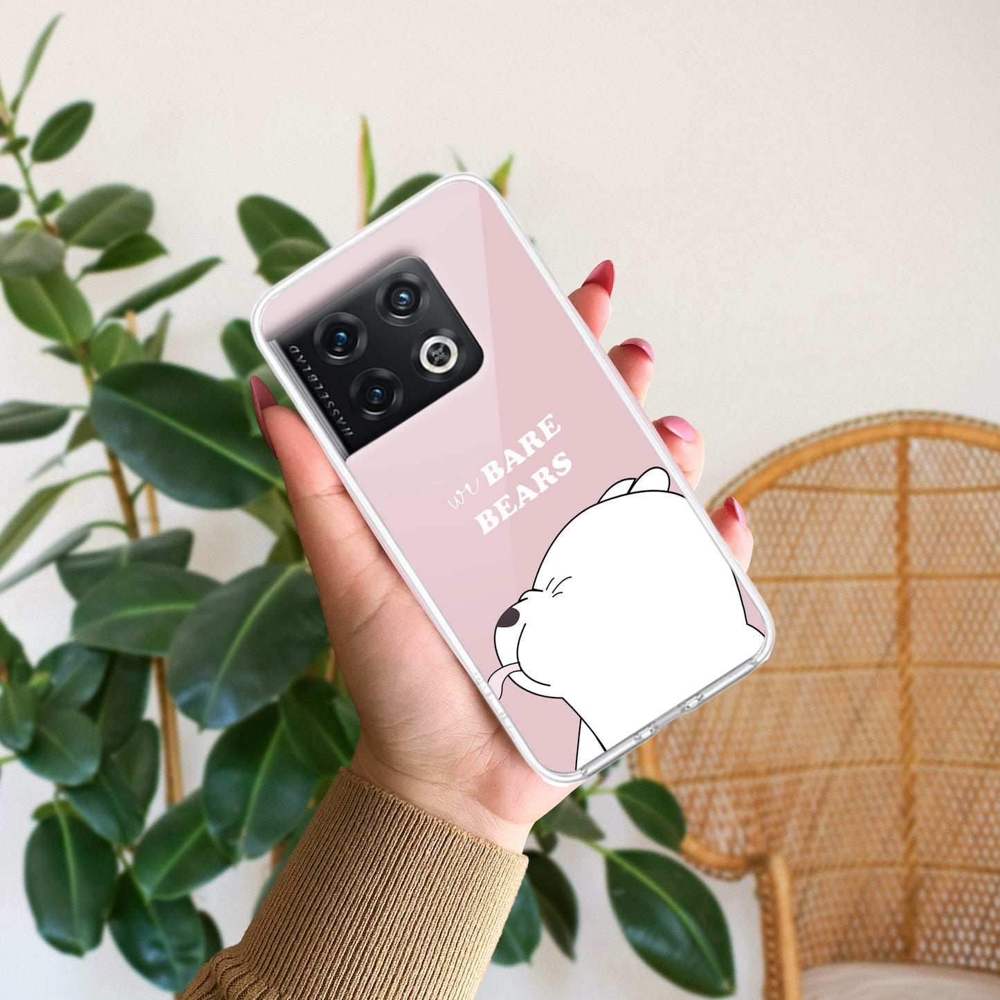 We Bare Bears Transparent Silicon Case Pink For OnePlus