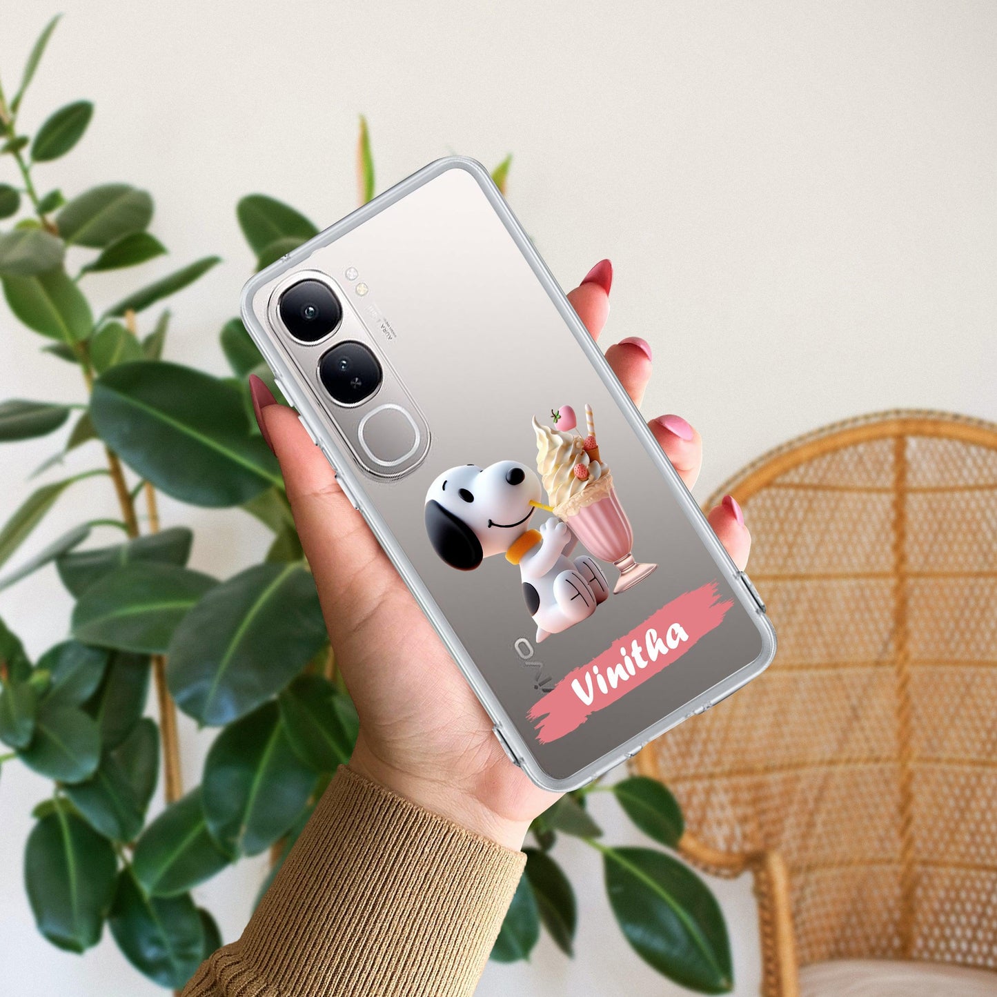 Snoopy Customize Transparent Silicon Case For Vivo