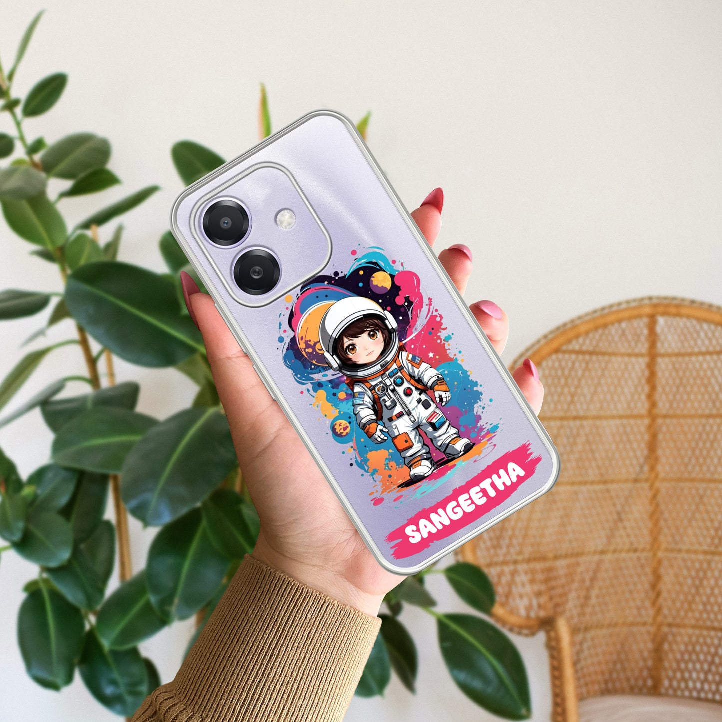 Astronaut Customize Transparent Silicon Case For Oppo