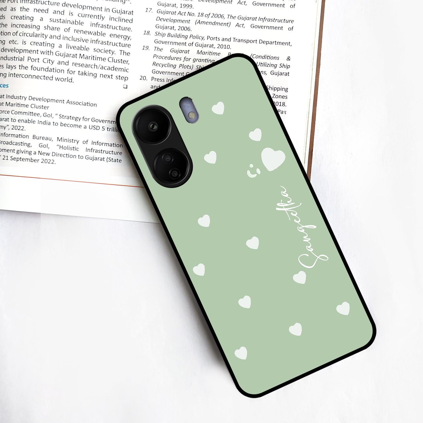 Be Loved Glossy Customized Metal Case Cover Mint Green For Redmi