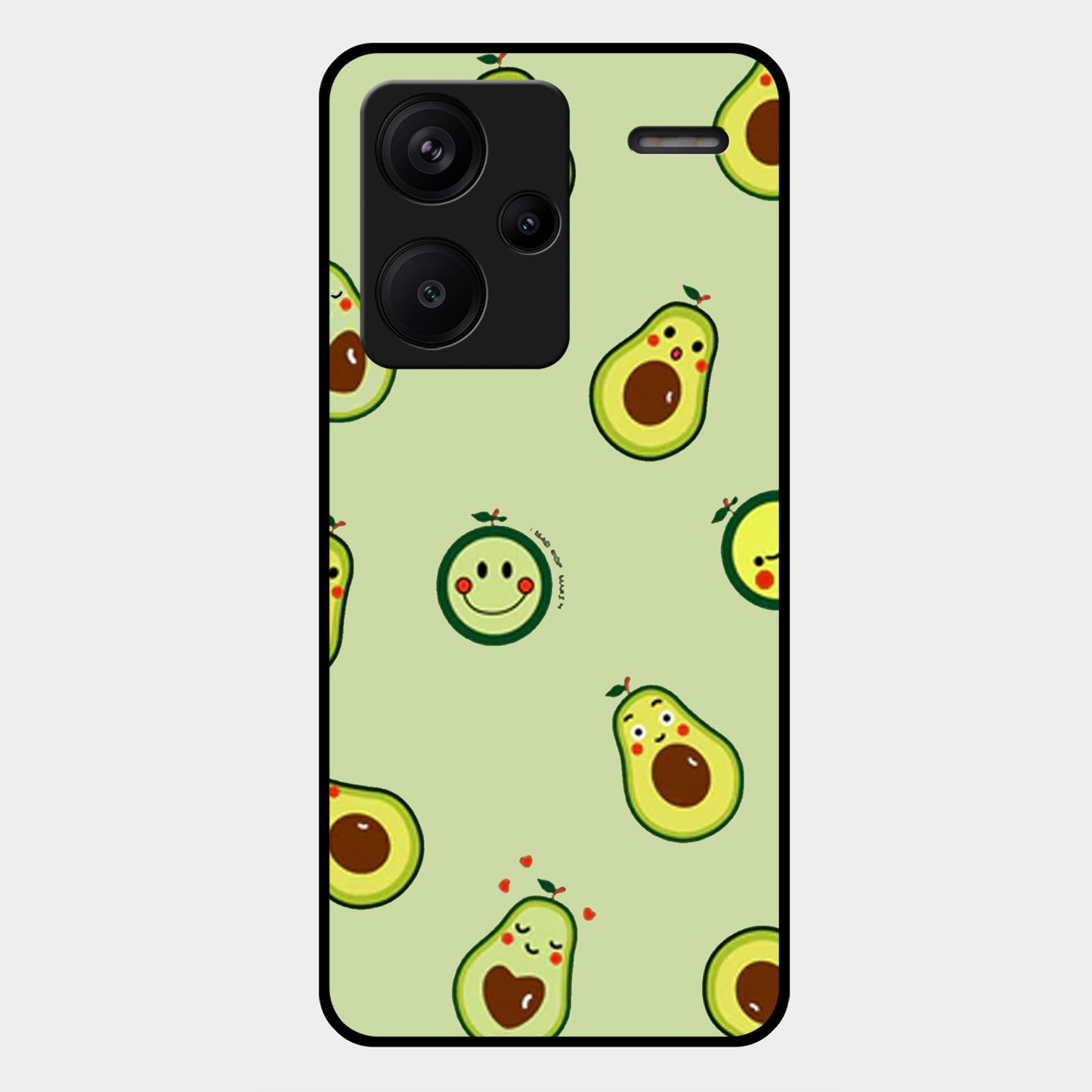 Cute Avocado Glossy Metal Case Cover For Redmi