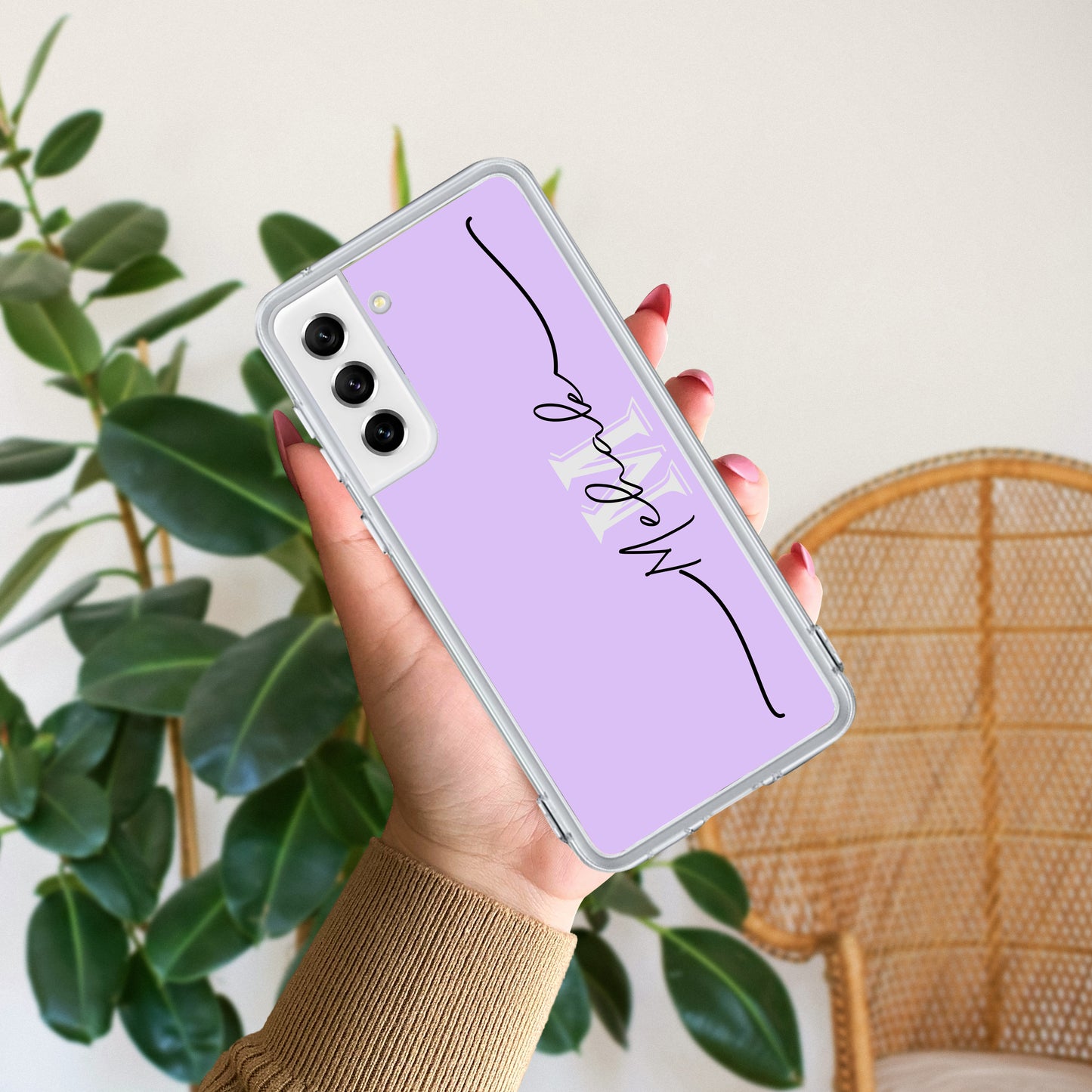 Personalized Initials Lavender Silicon Case For Samsung