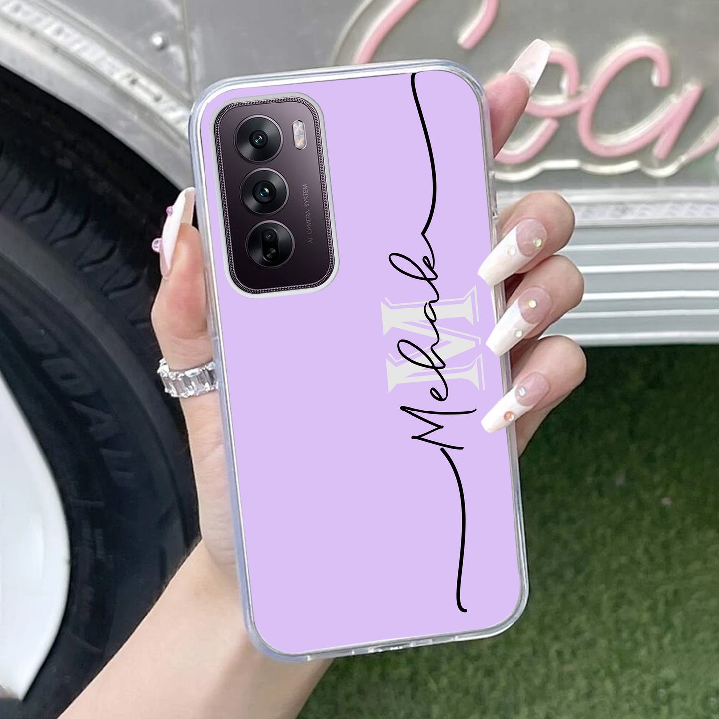 Personalized Initials Lavender Silicon Case For Oppo