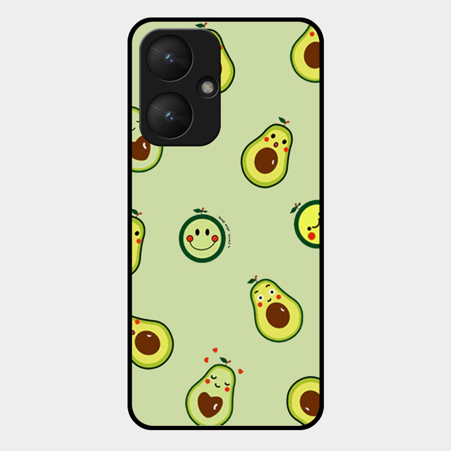 Cute Avocado Glossy Metal Case Cover For Redmi