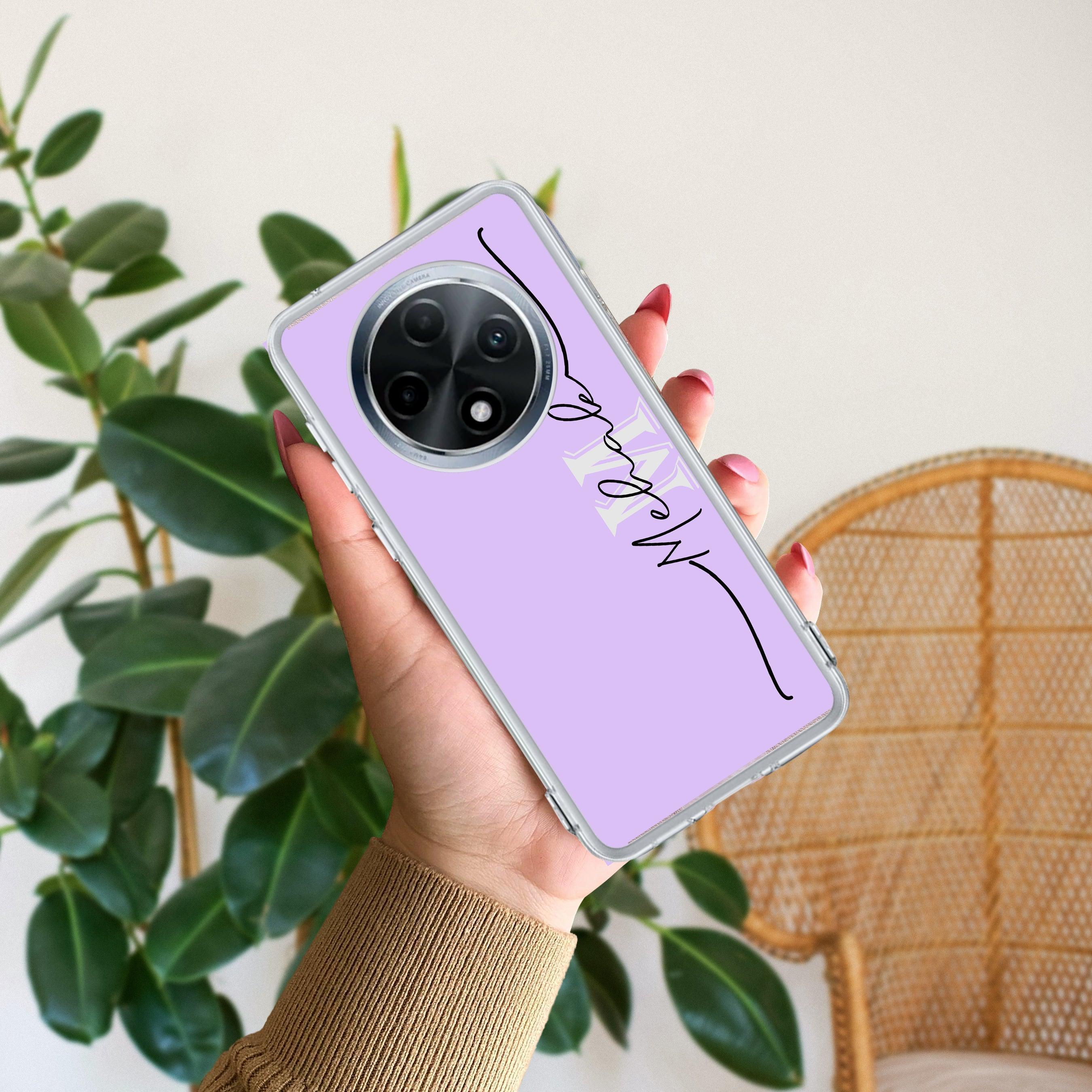 Personalized Initials Lavender Anti Yellow Case For Oppo F27 Pro Plus 5G