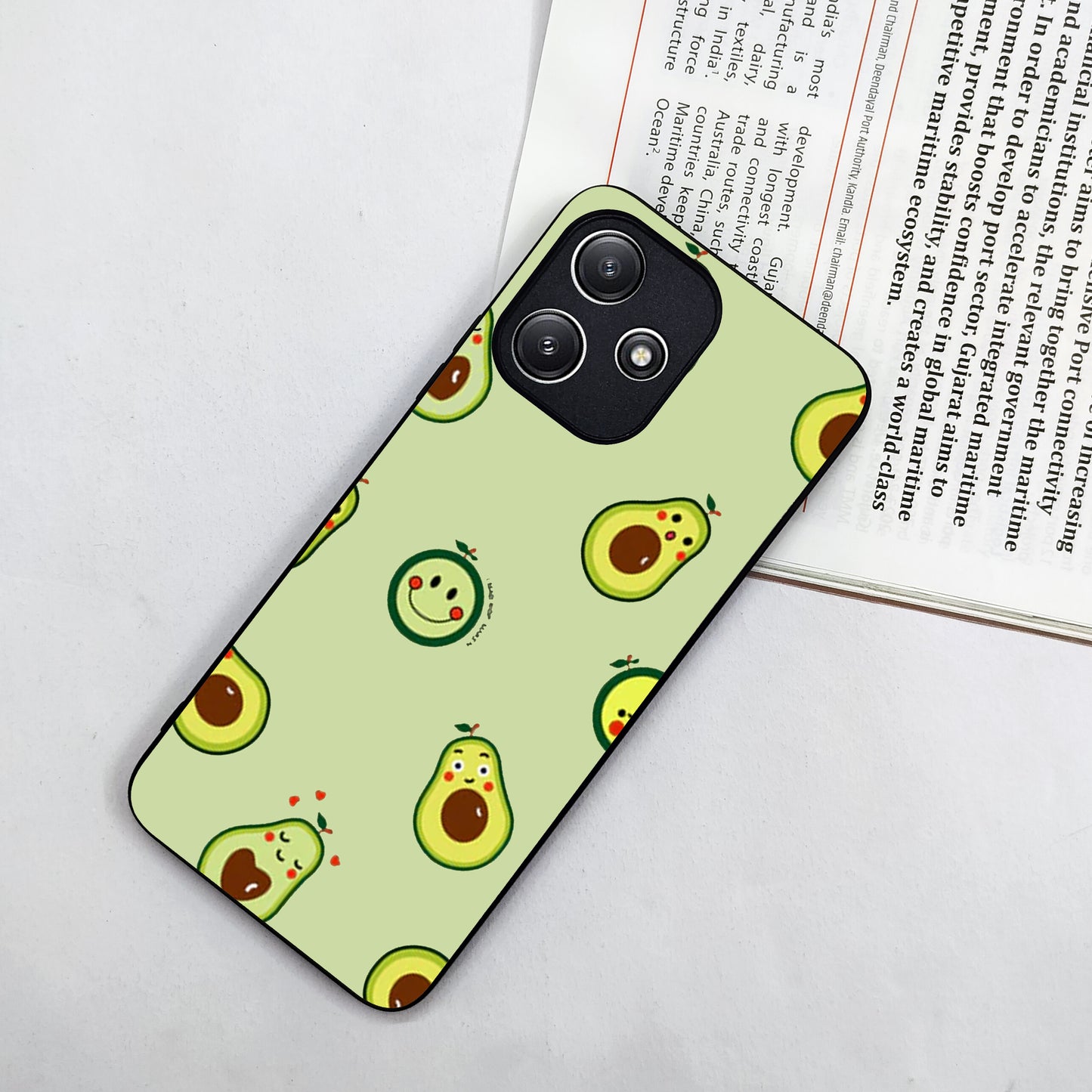 Cute Avocado Glossy Metal Case Cover For Redmi