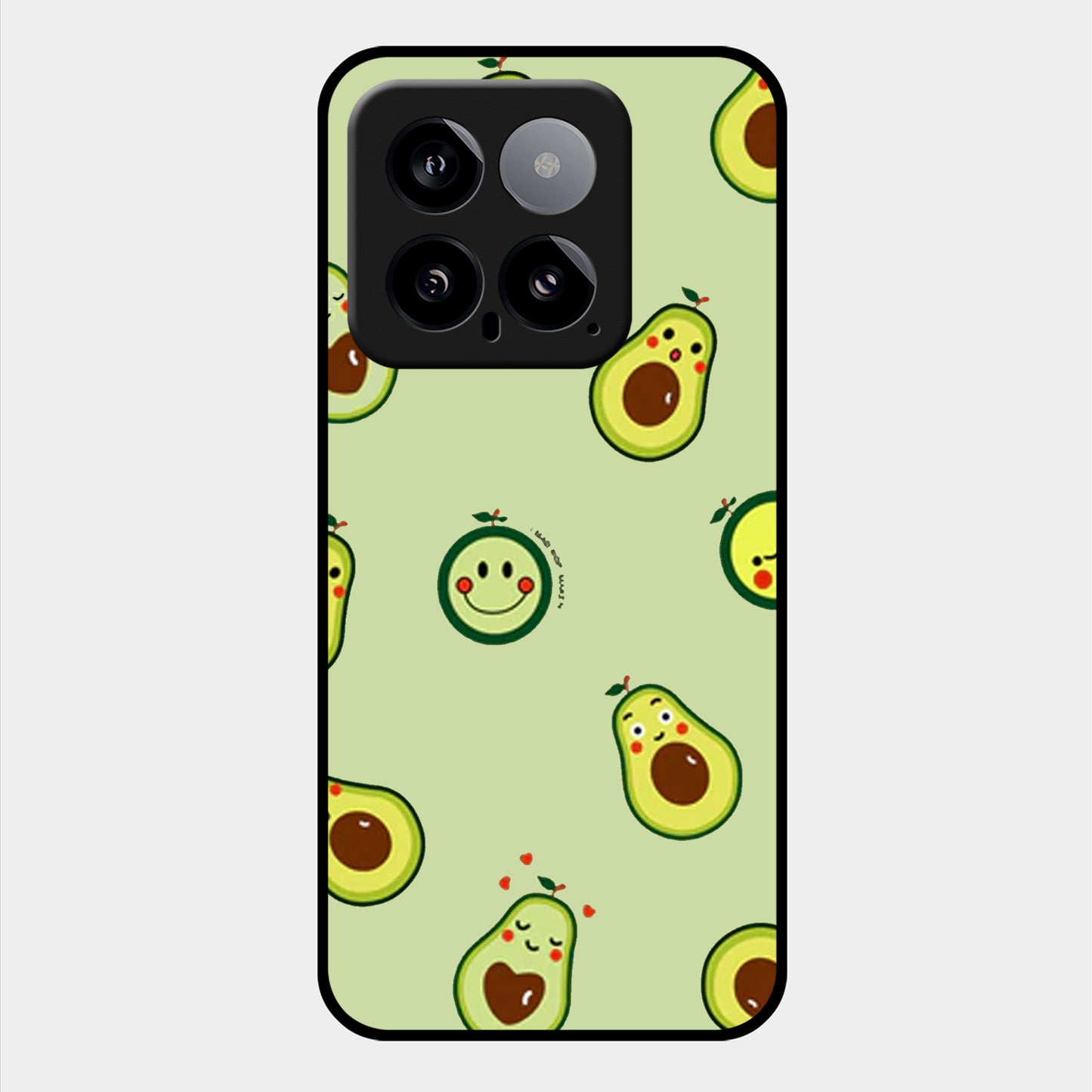 Cute Avocado Glossy Metal Case Cover For Redmi