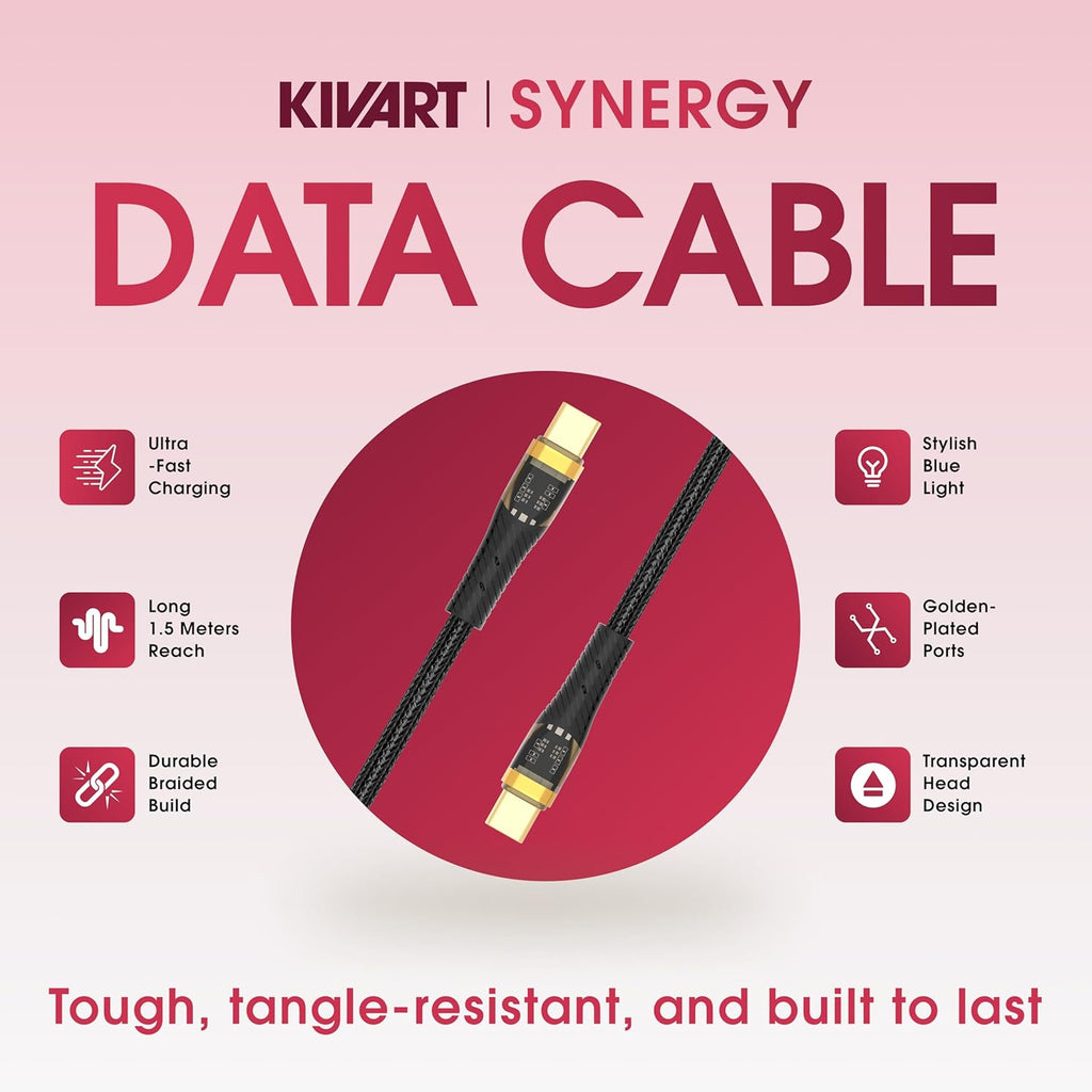 SYNERGY Type-C to Type-C 100W Fast Charging Cable | 1.5M - ShopOnCliQ