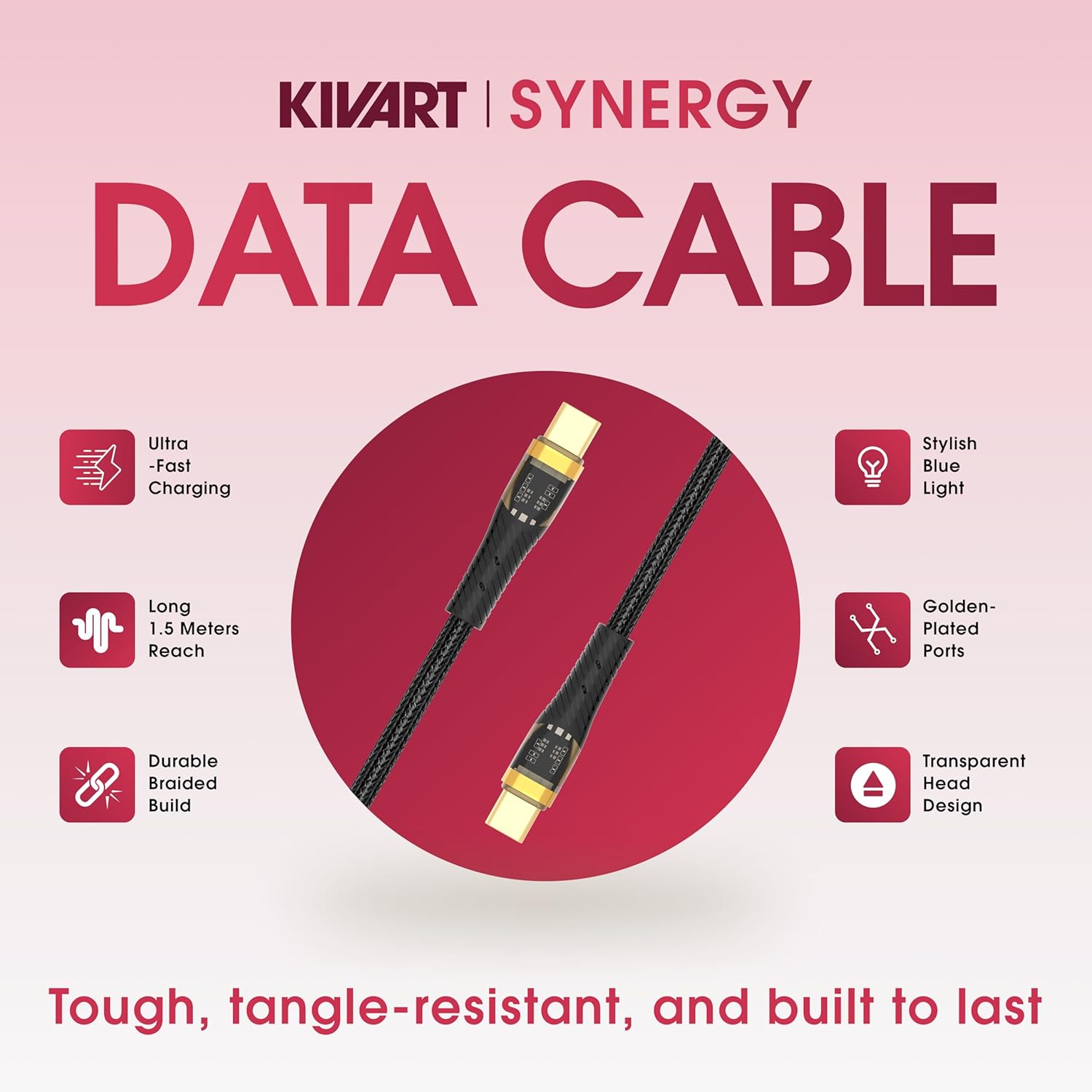 SYNERGY Type-C to Type-C 100W Fast Charging Cable | 1.5M - ShopOnCliQ