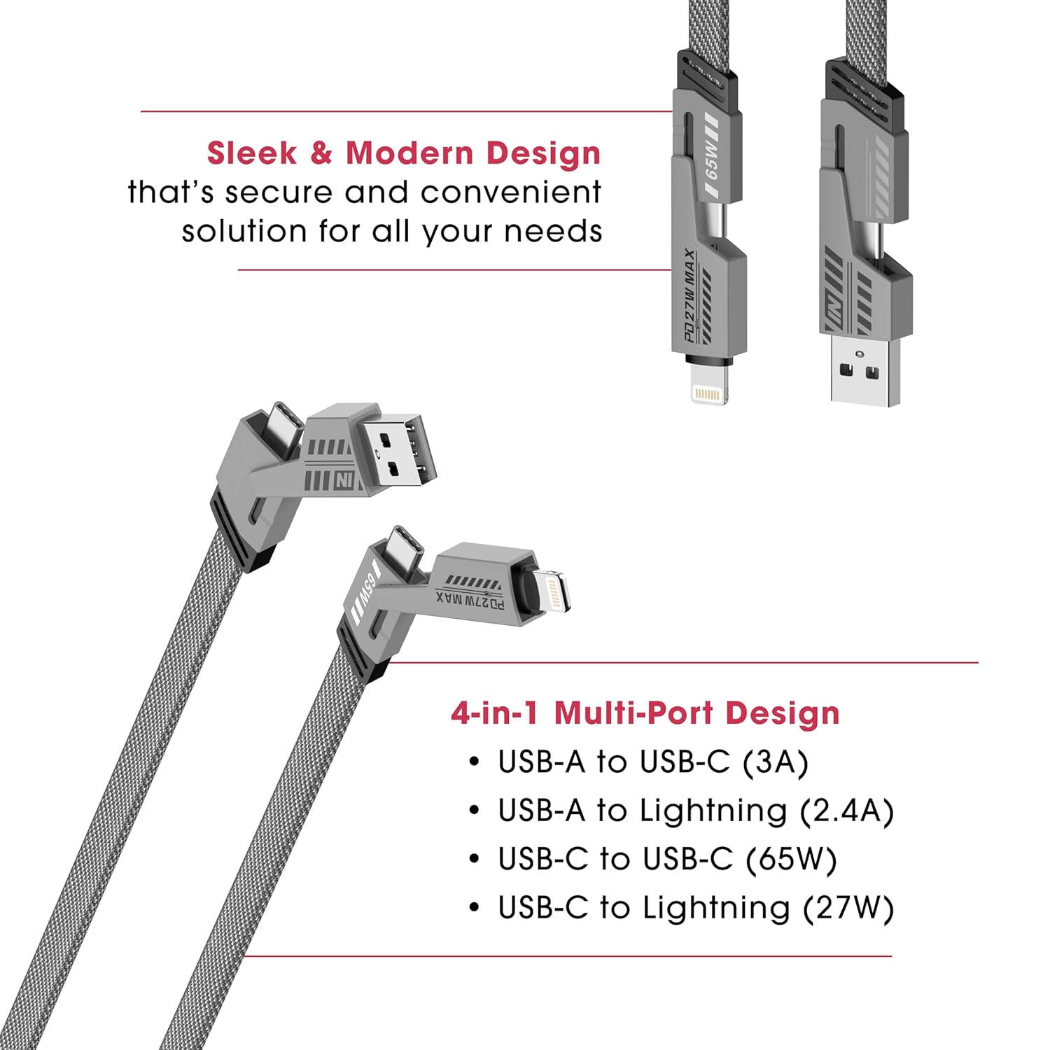 Ether Data Cable – 65W Fast Charging & High-Speed Data Transfer - ShopOnCliQ