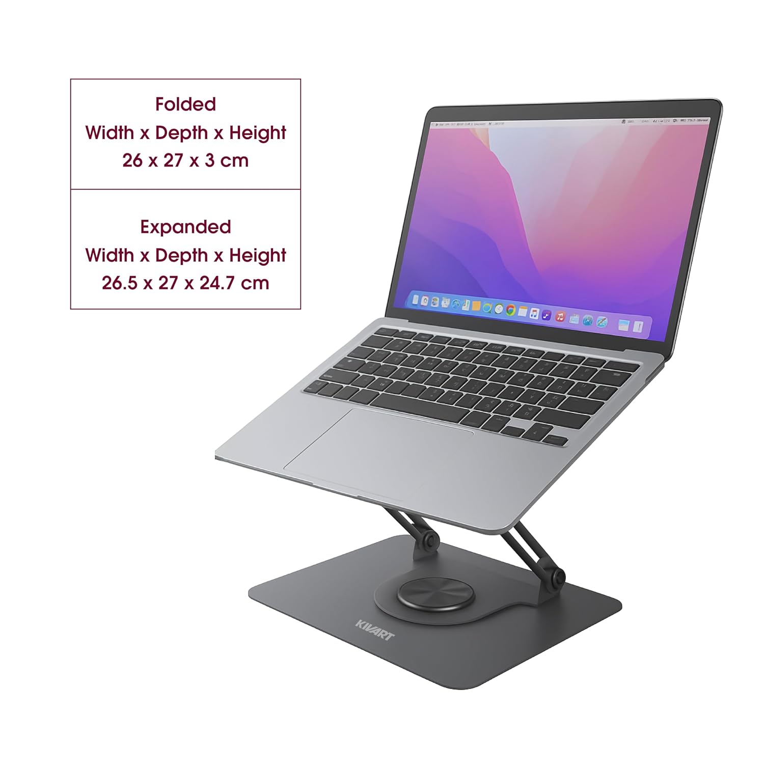 Elevate PRO Metal Laptop Stand with 360° Rotating Base | Adjustable - ShopOnCliQ