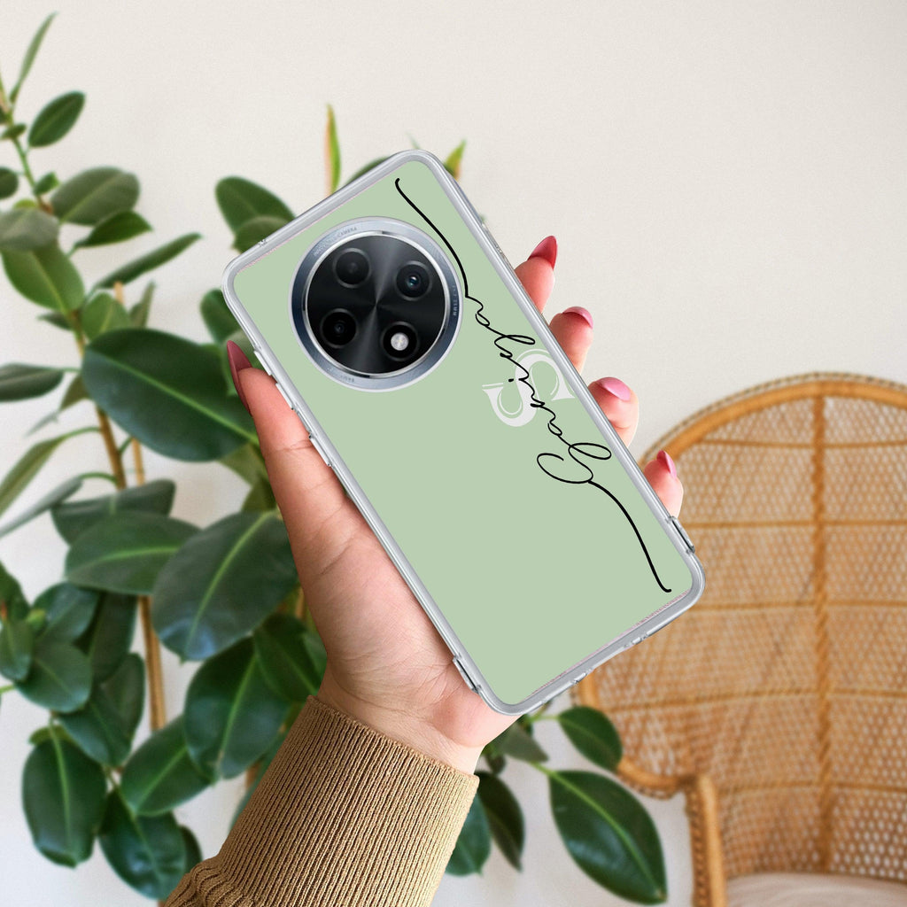 Personalized Initials Mint Green Anti Yellow Case For Oppo F27 Pro Plus 5G