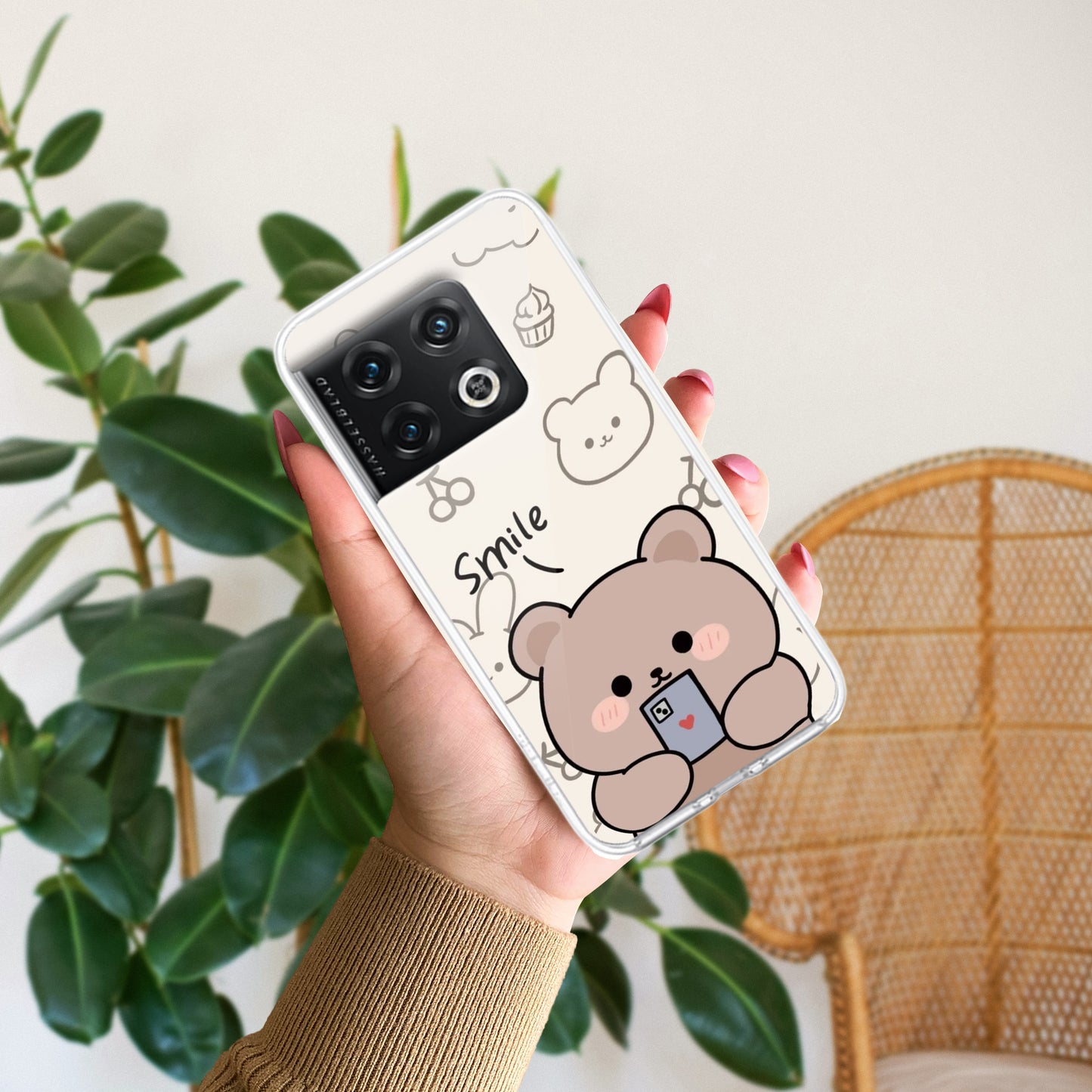 Cute Bear Transparent Silicon Case For OnePlus