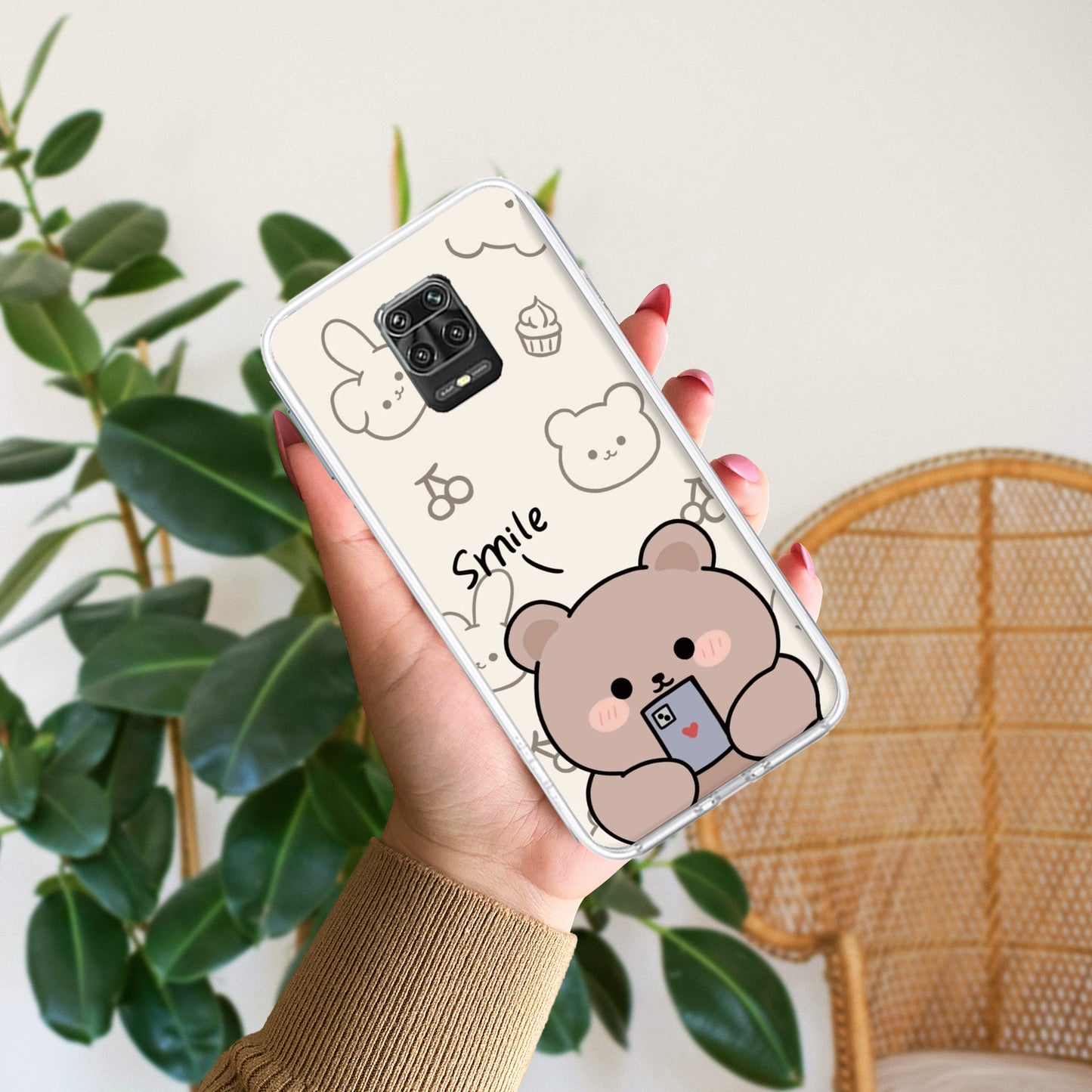 Cute Bear Transparent Silicon Case For Redmi/Xiaomi