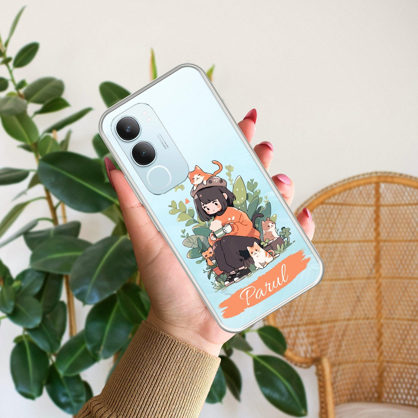 Cat Lover Customize Transparent Silicon Case For Vivo