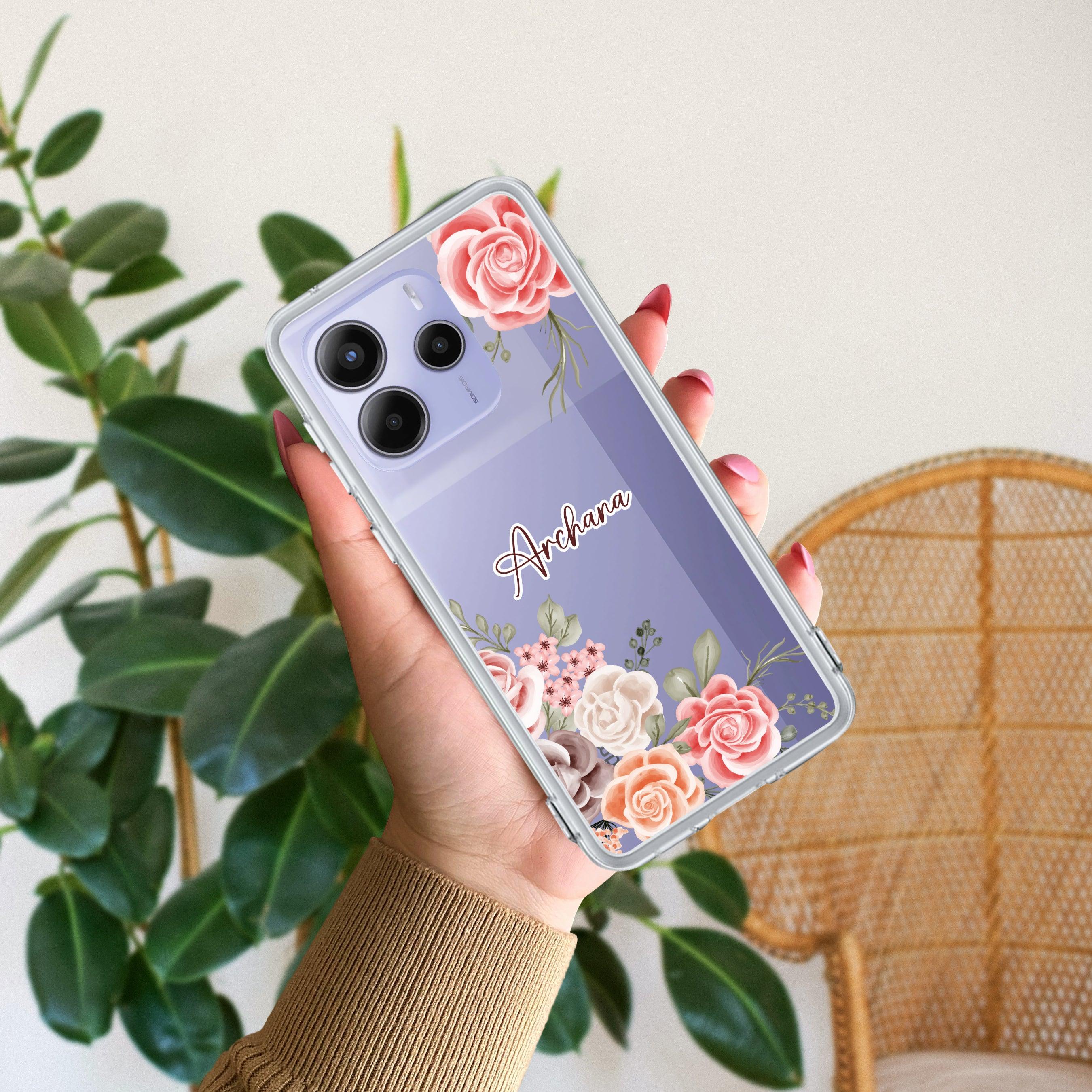 Pink Floral Transparent Silicon Case For Redmi/Xiaomi - ShopOnCliQ