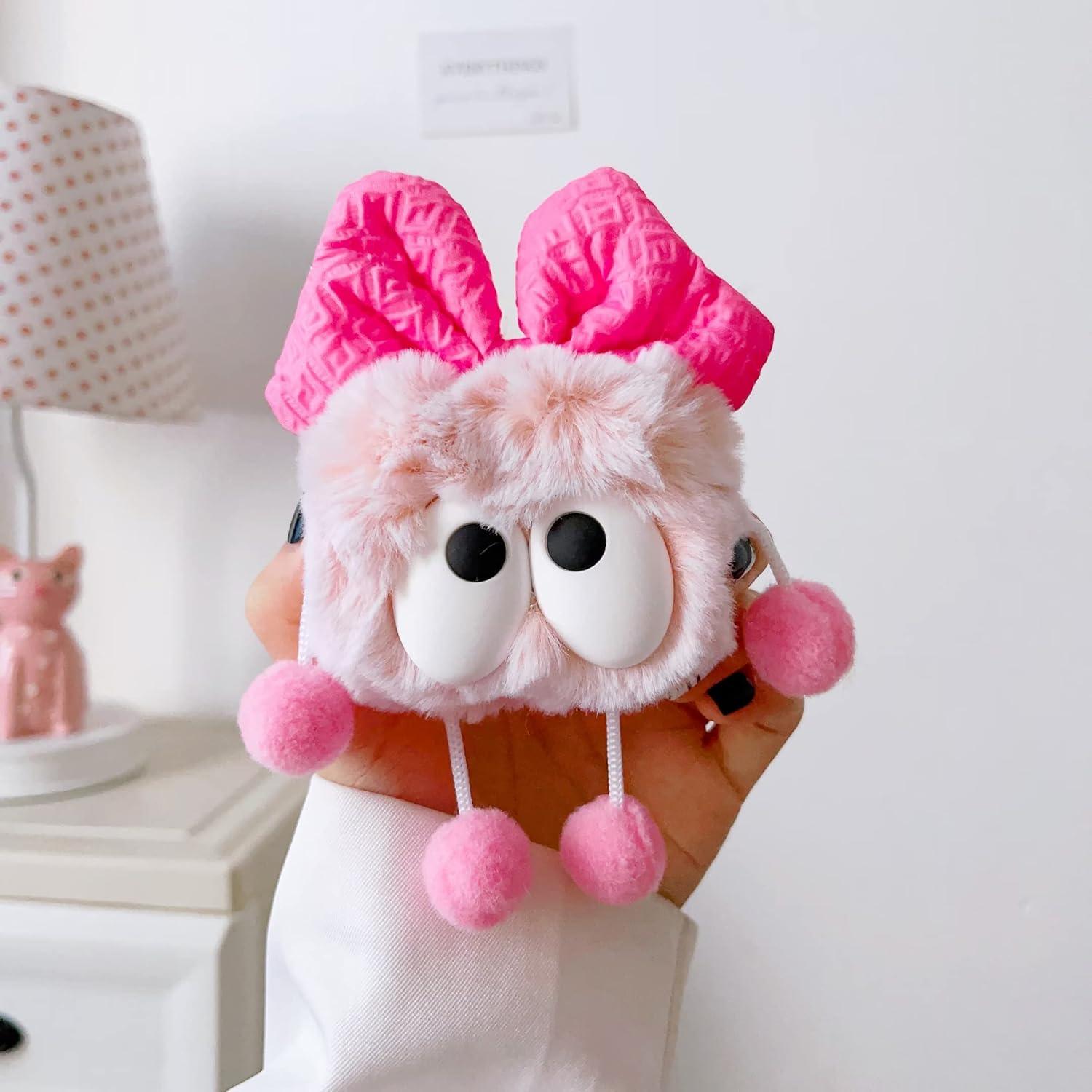 Airpods Pro 2nd Case Cute Girly Funny 3D Cartoon Anime Fluffy Furry Soft Plush Design with Kawaii Bow-Knot Protective Shockproof Airpods Pro 2nd Generation Case Cover for Women Teen Girls Kids - ShopOnCliQ