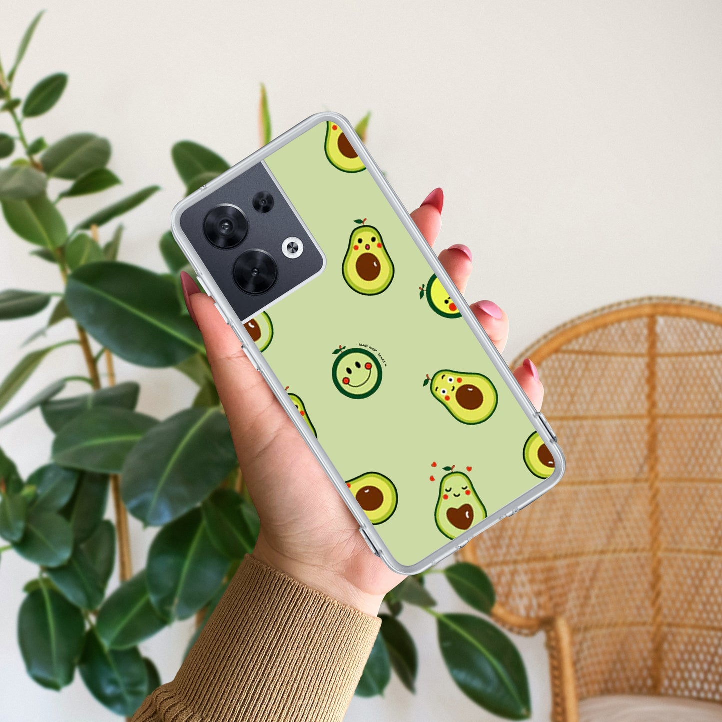 Cute Avocado Customize Transparent Silicon Case For Oppo