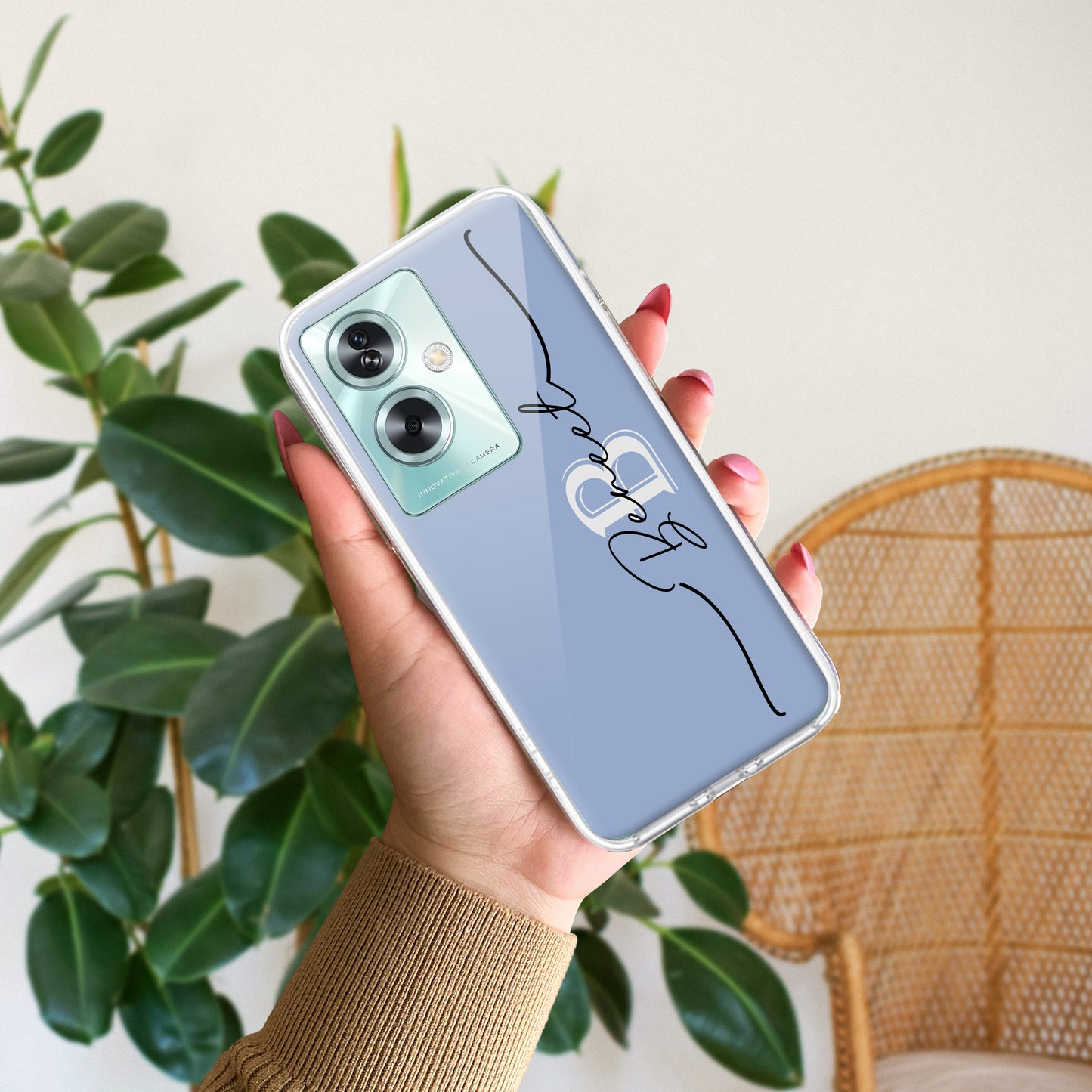 Personalized Initials Azure Silicon Case For Oppo