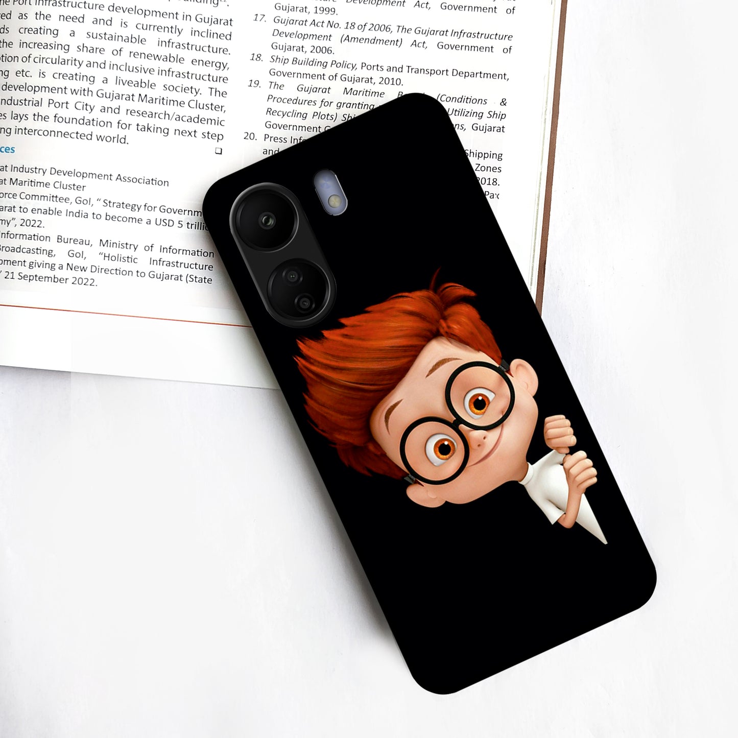 Cartoon Boy Glossy Metal Case Cover For Redmi