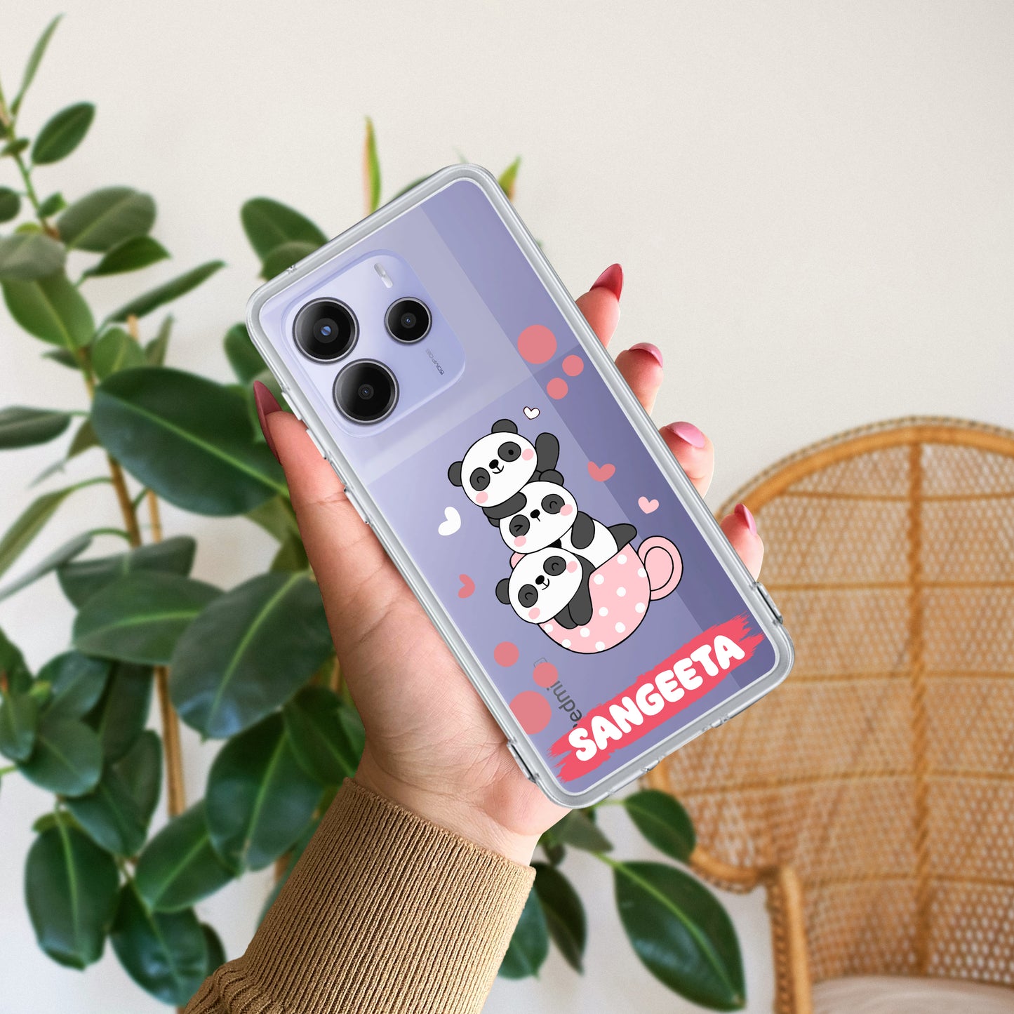 Tino Panda Customize Transparent Silicon Case For Redmi/Xiaomi