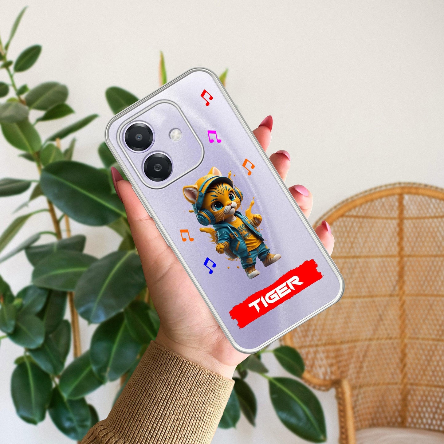 Music Cat Customize Transparent Silicon Case For Oppo