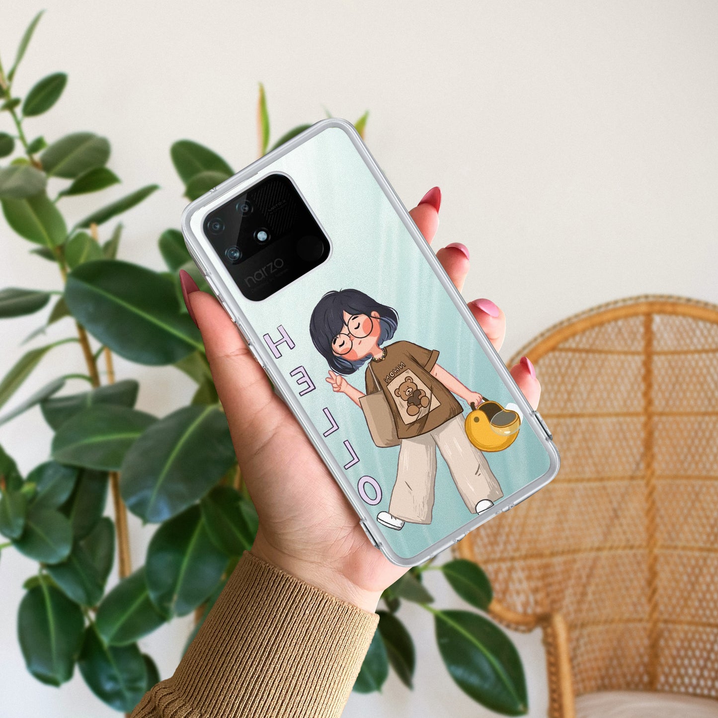 Hello Honey Transparent Silicon Case For Realme/Narzo