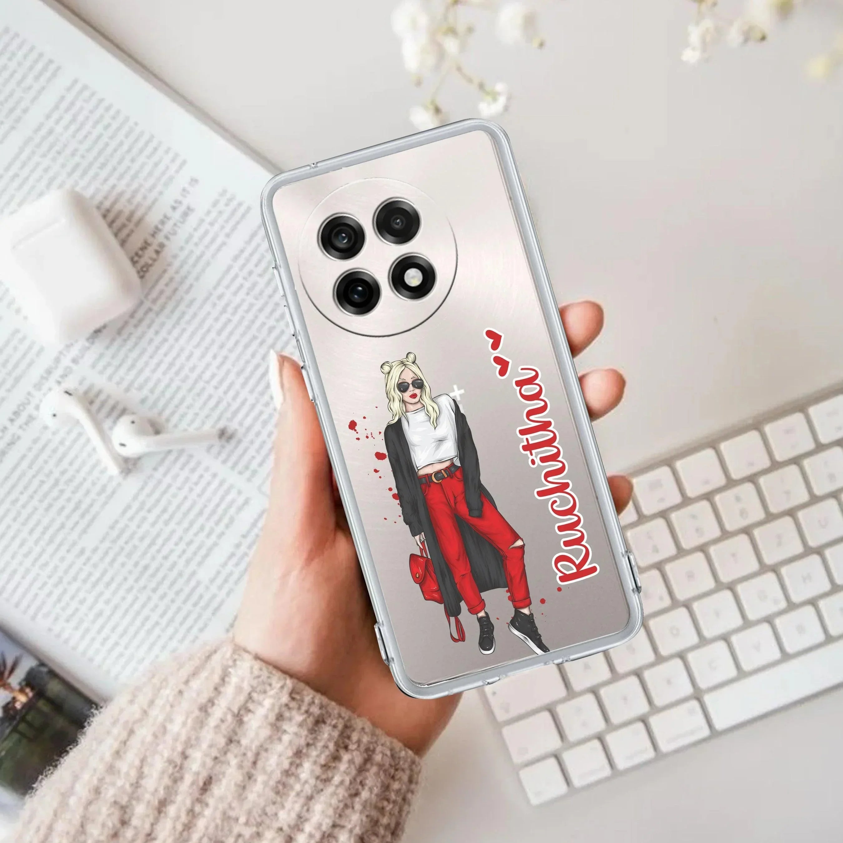 Attitude Girl Customize Transparent Silicon Case For OnePlus Nord CE 2 5G