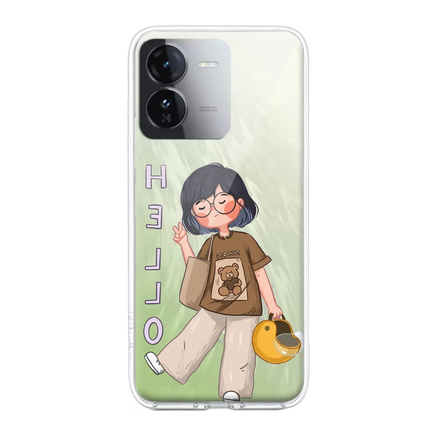 Hello Honey Transparent Silicon Case For iQOO