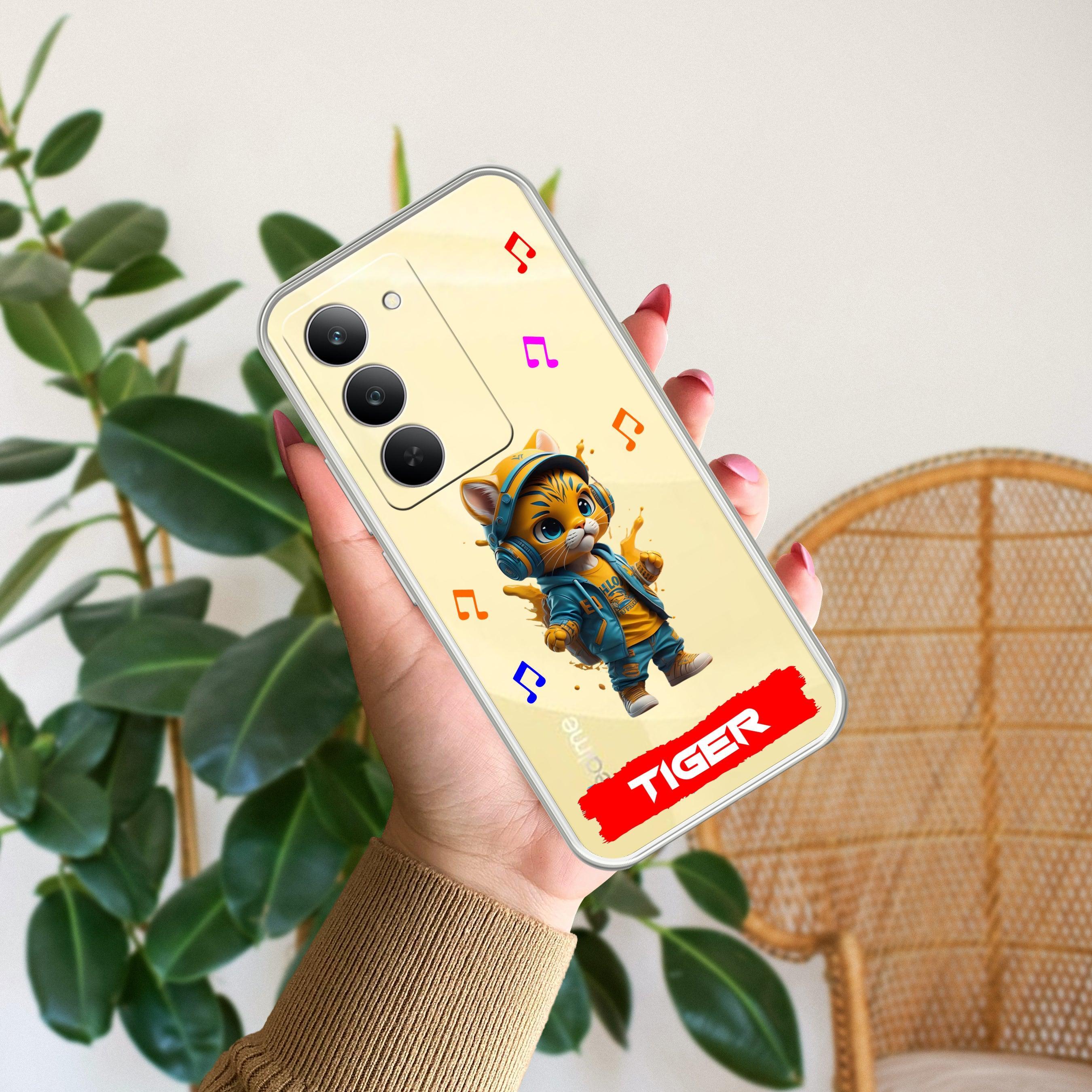 Music Cat Customize Anti Yelllow Case For Realme 14x 5G