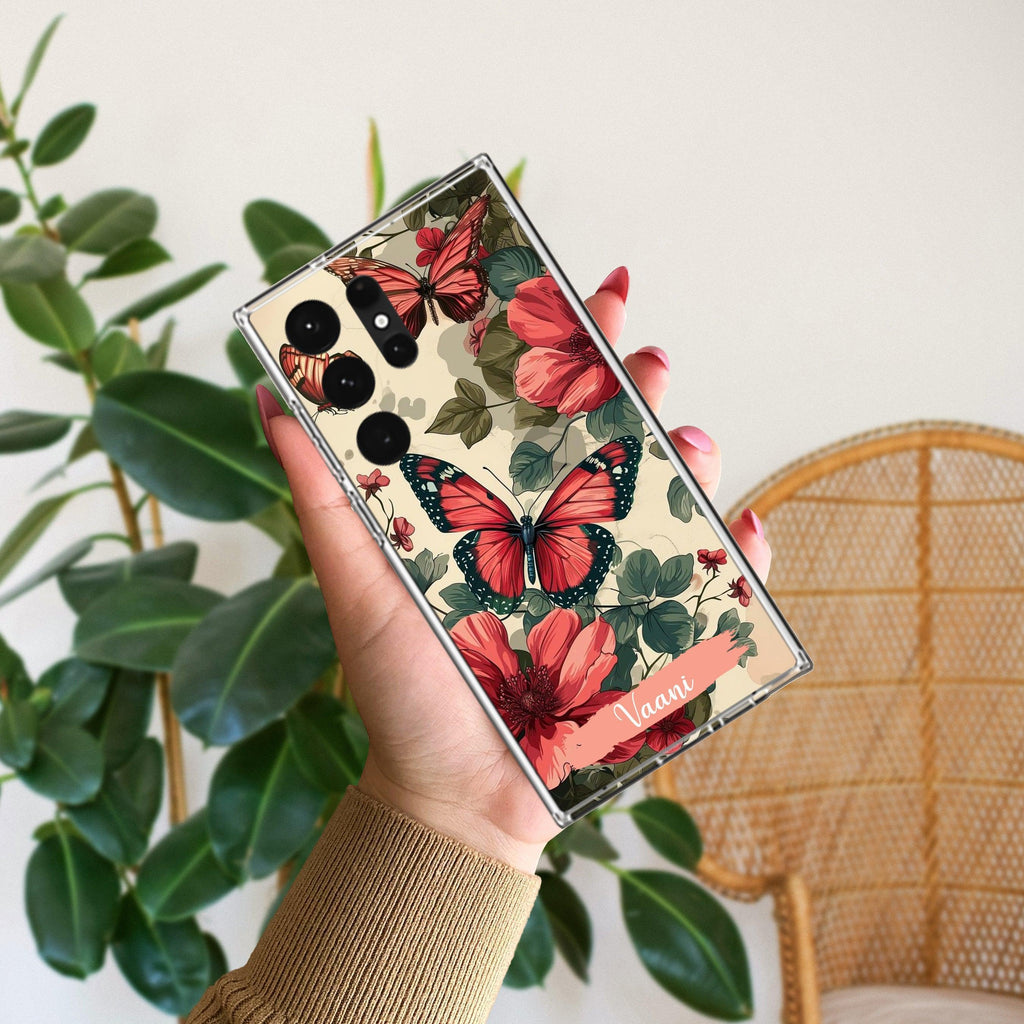 Butterfly Customize Transparent Silicon Case For Samsung Galaxy A13 4G