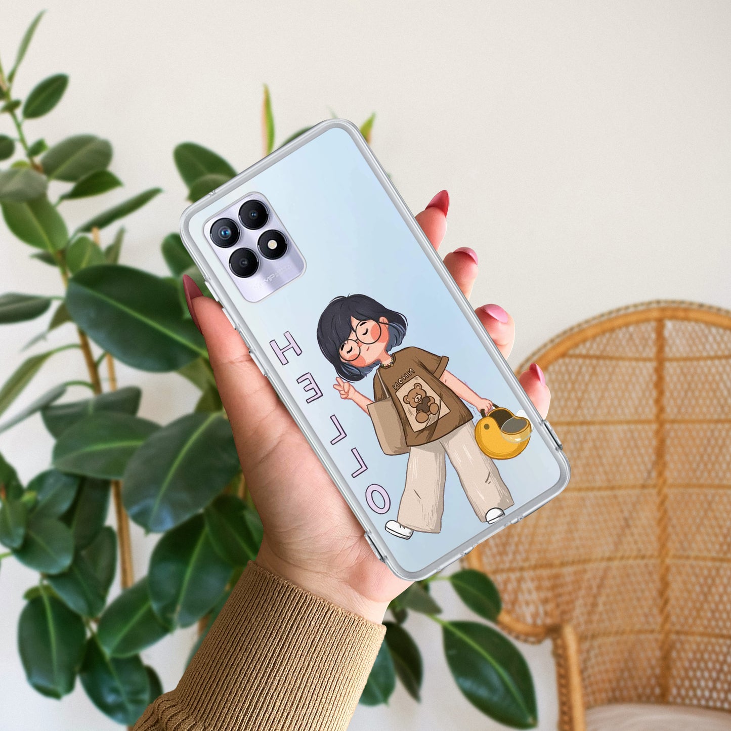 Hello Honey Transparent Silicon Case For Realme/Narzo