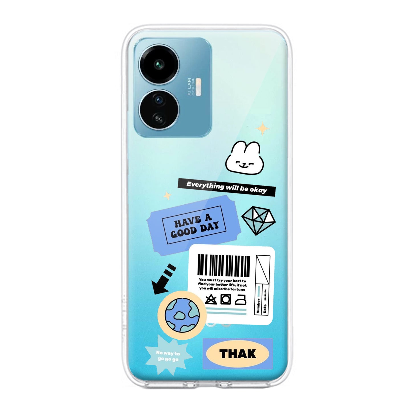 Ticket to Happiness Transparent Silicon Case For iQOO